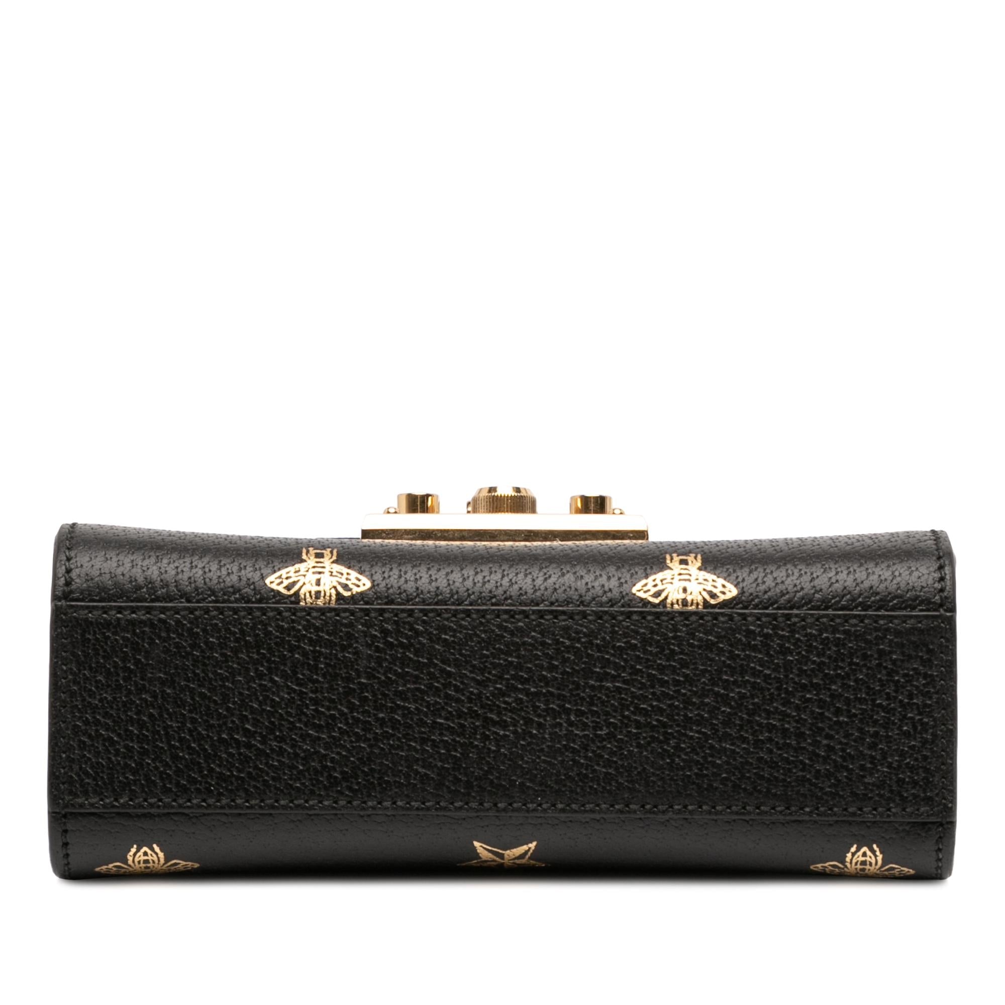 Gucci Small Leather Bee Star Padlock Crossbody
