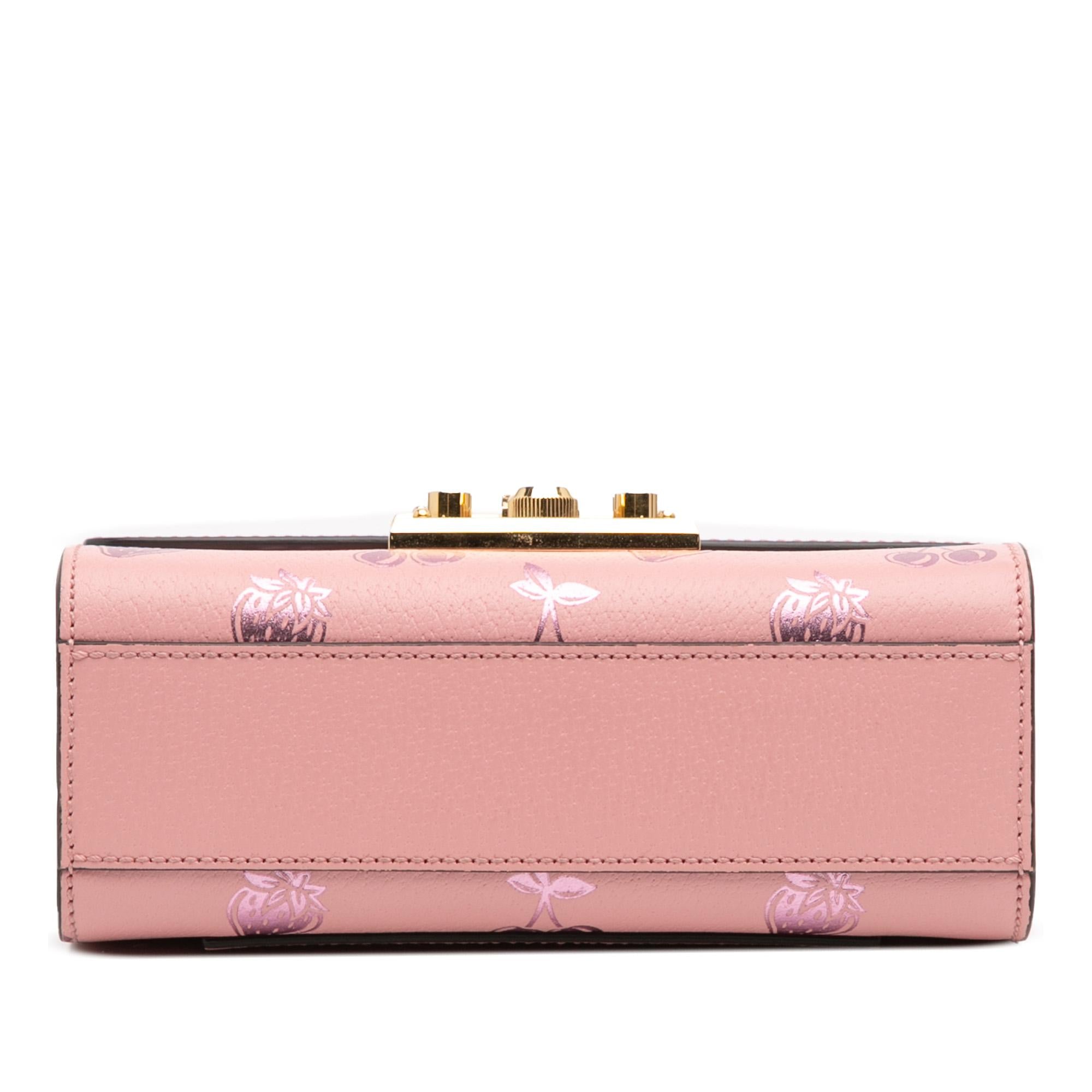 Gucci Small Leather Berry Print Padlock Crossbody