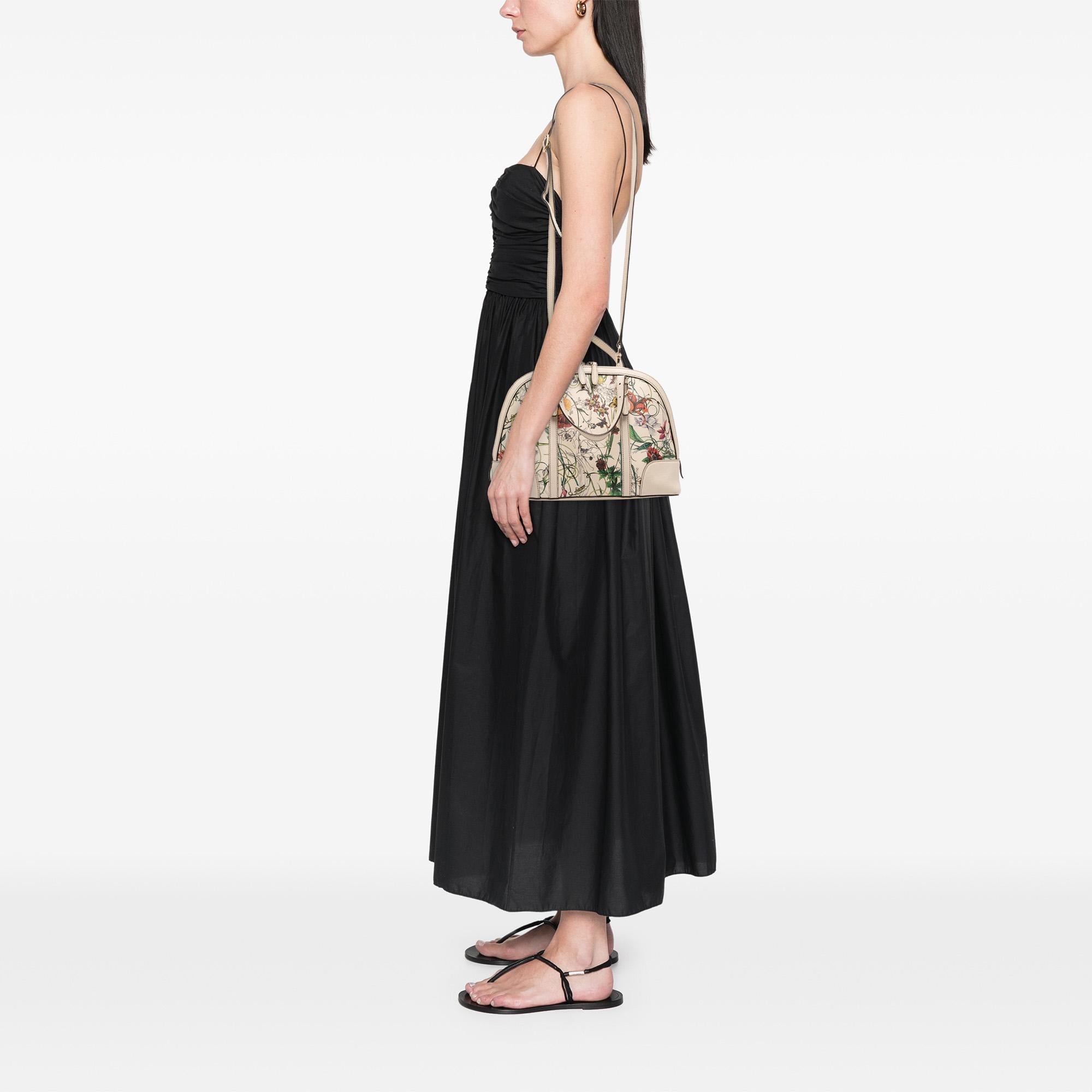 Gucci Small Leather Flora Nice Dome Satchel