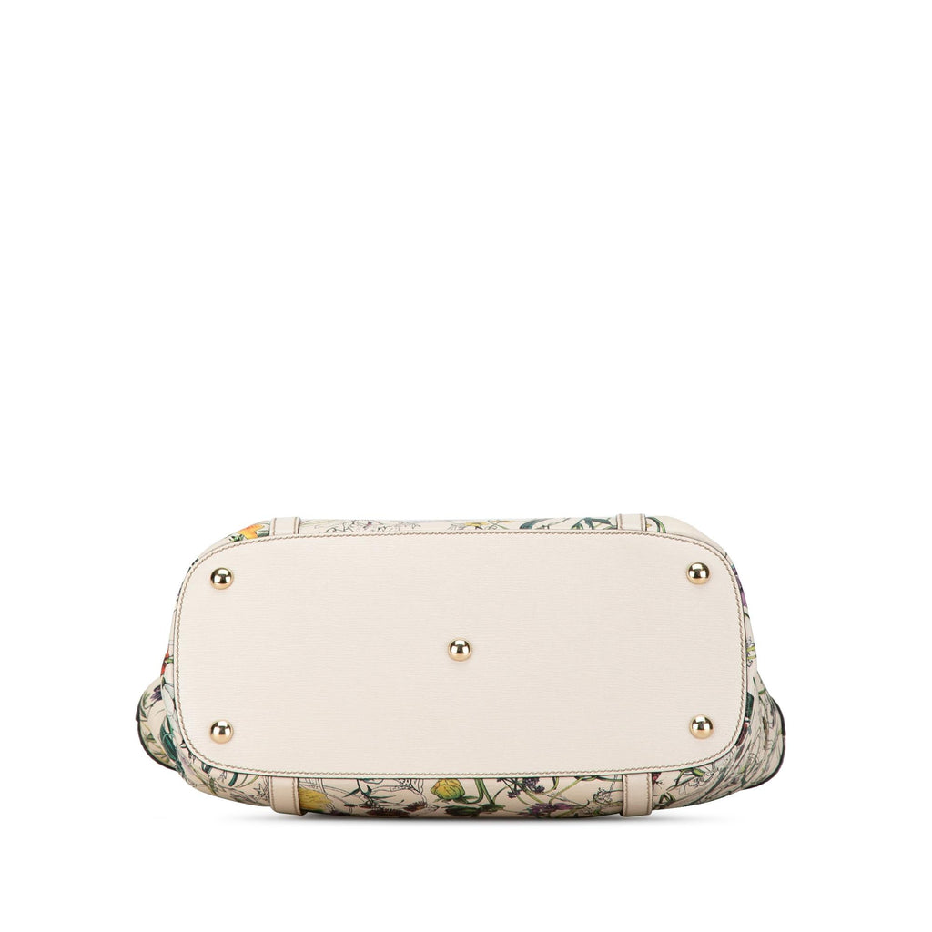 Gucci Small Leather Flora Nice Tote (SHG-PeGDJg)