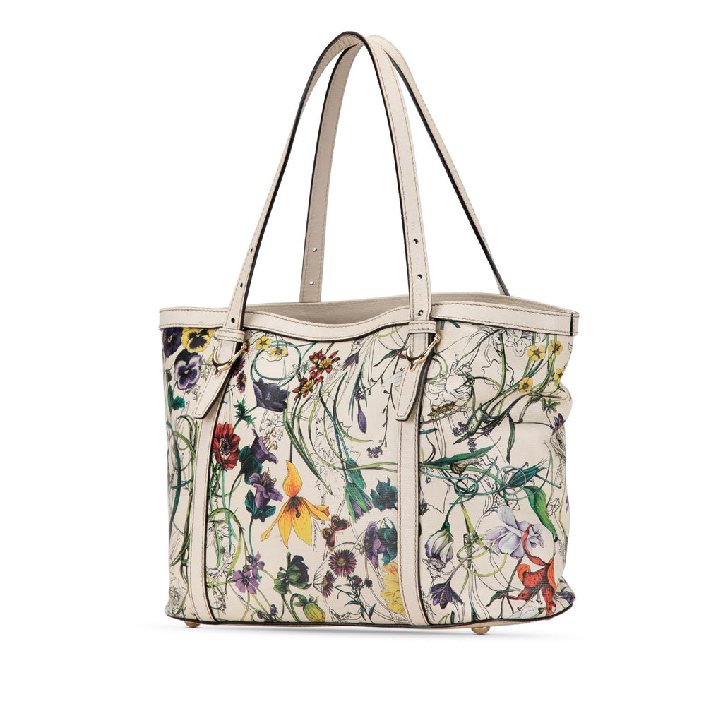 Gucci Small Leather Flora Nice Tote (SHG-PeGDJg)