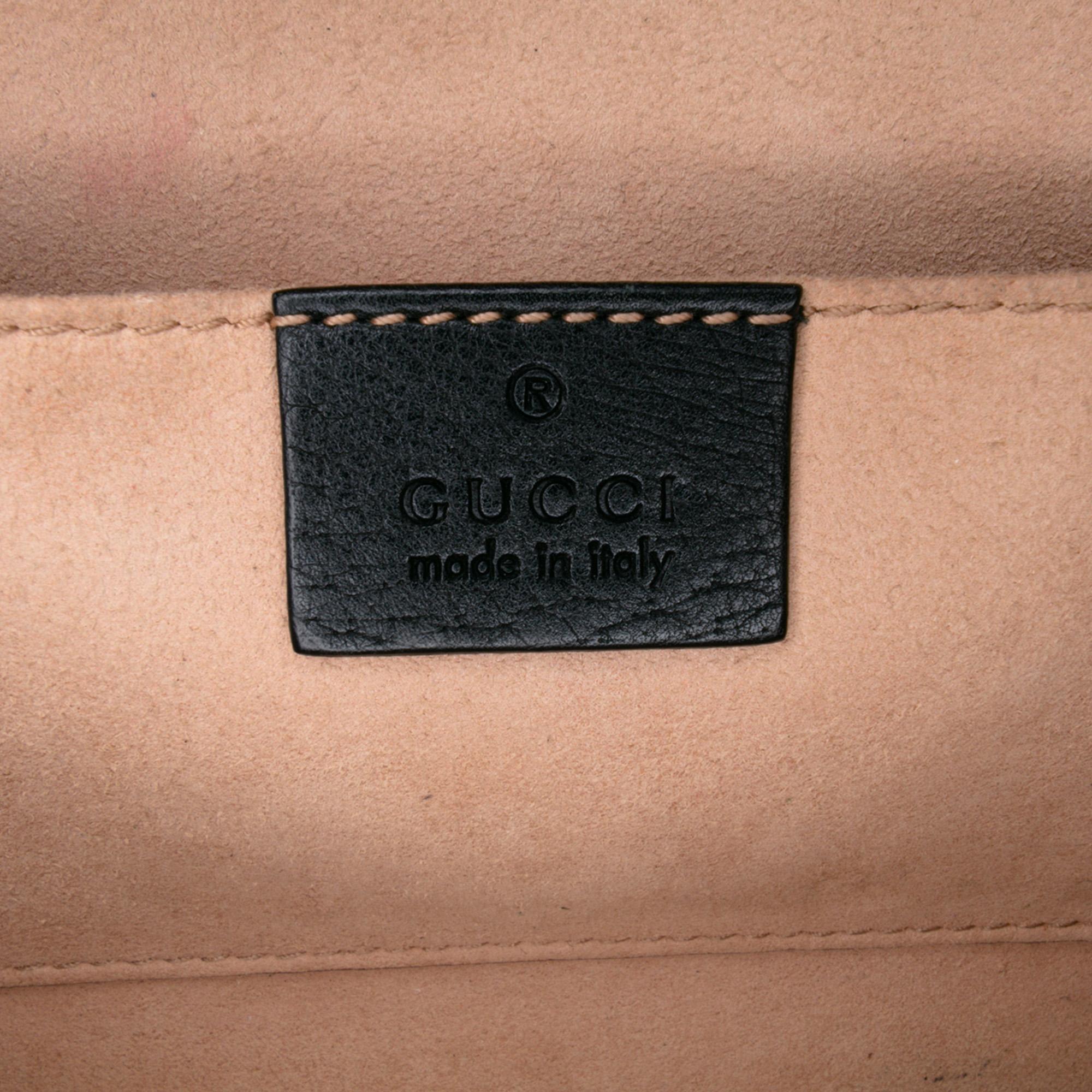 Gucci Small Leather Linea Totem Crystal Butterfly Crossbody