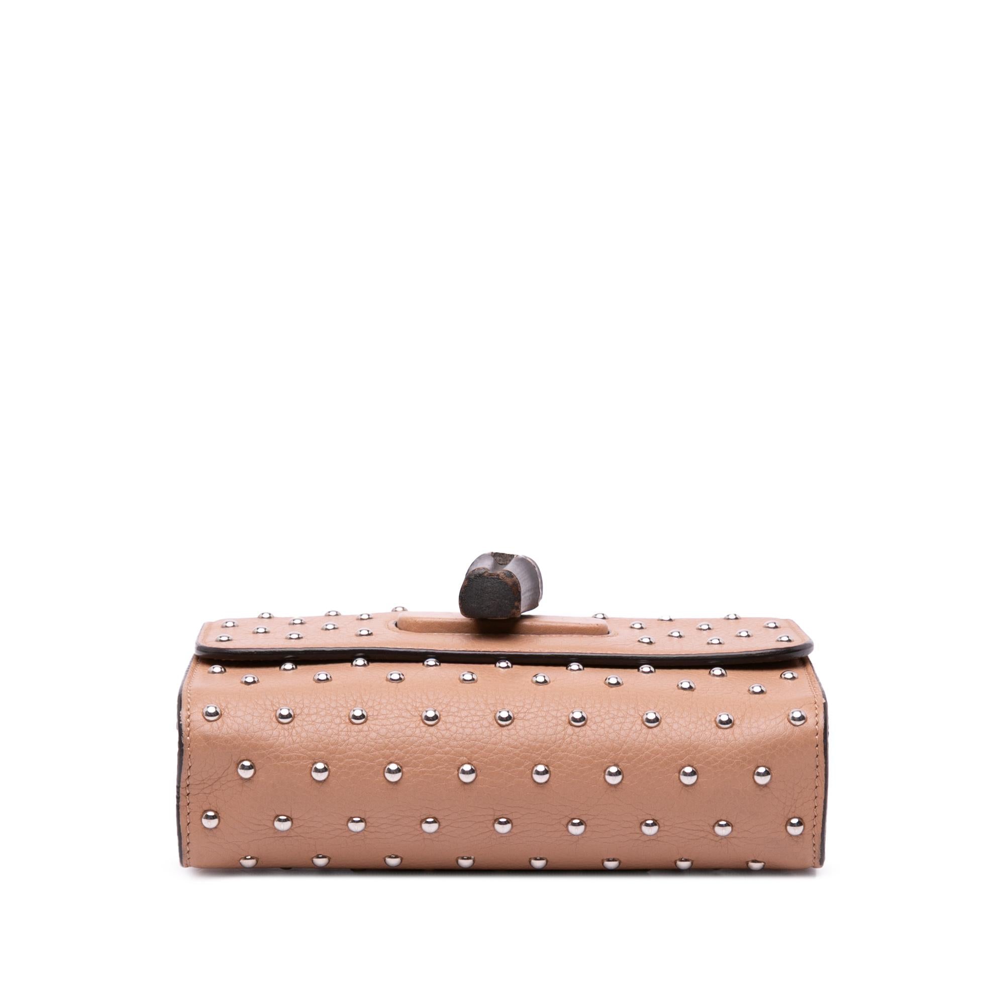 Gucci Small Leather Studded Miss Bamboo Crossbody