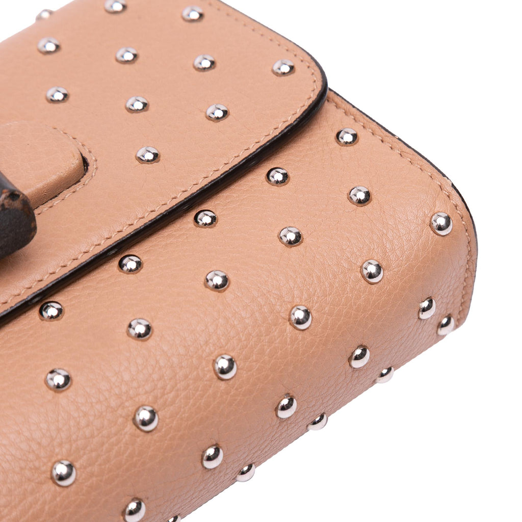 Gucci Small Leather Studded Miss Bamboo Crossbody