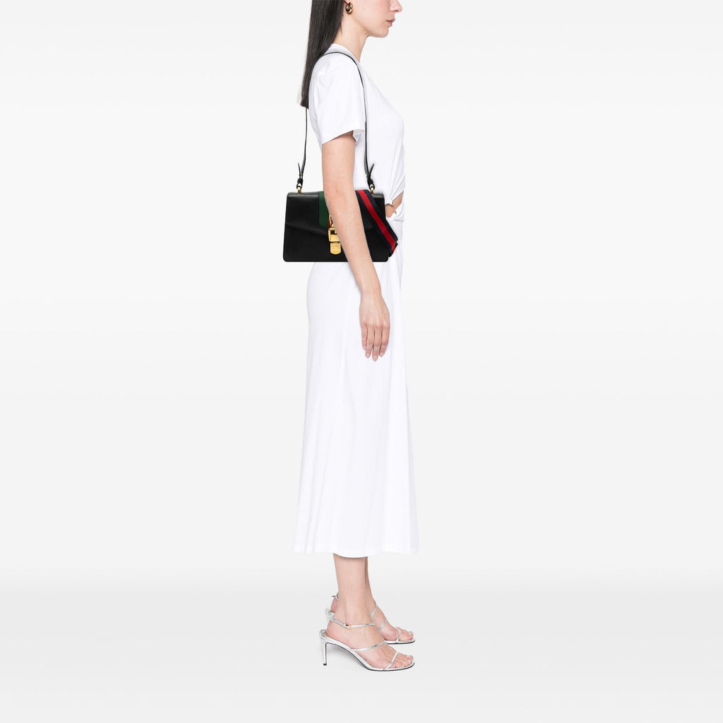 Gucci Small Leather Sylvie Web Satchel