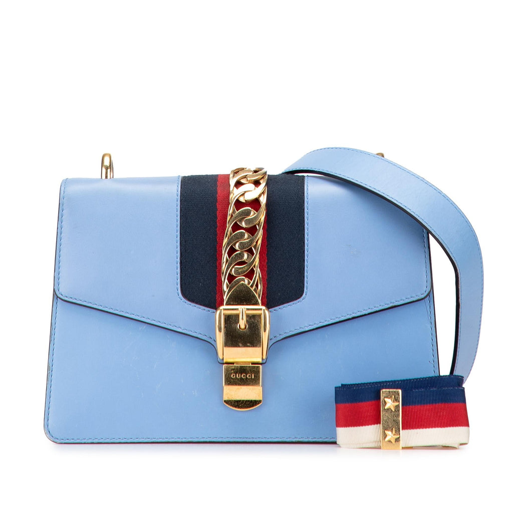 Gucci Small Leather Sylvie Web Satchel