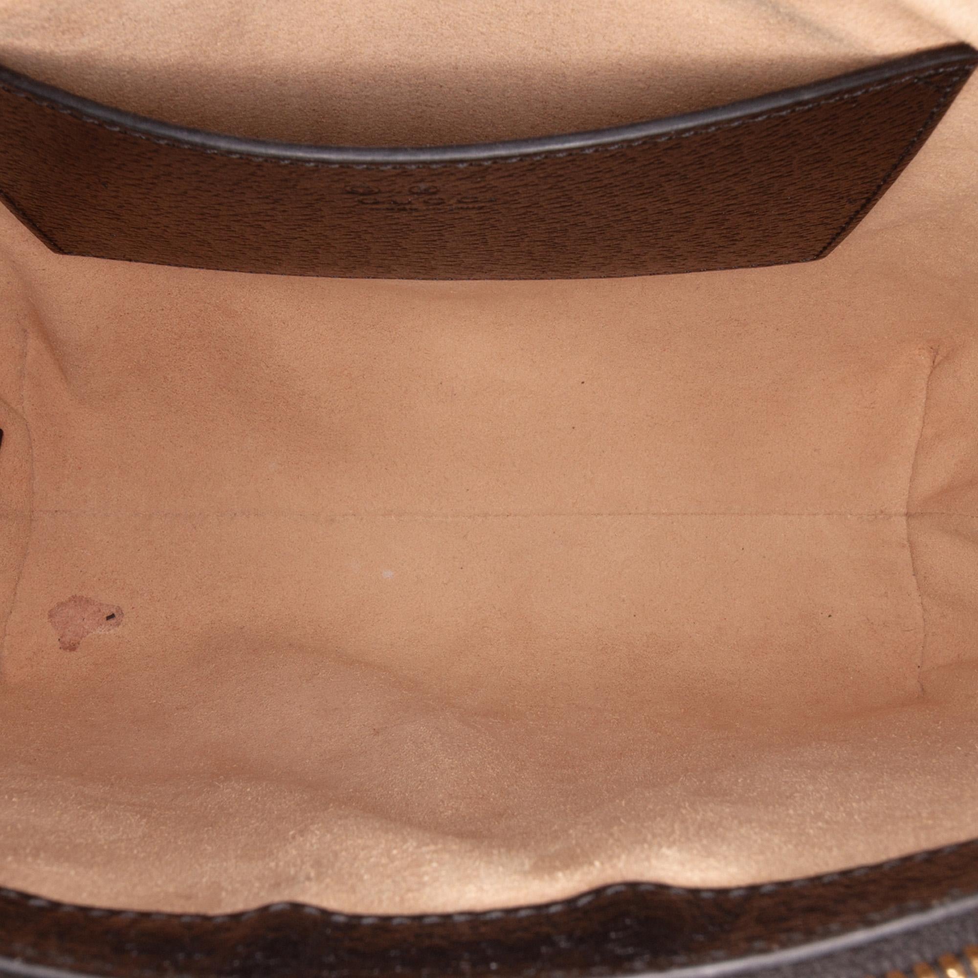 Gucci Small Leather Web Ophidia Satchel