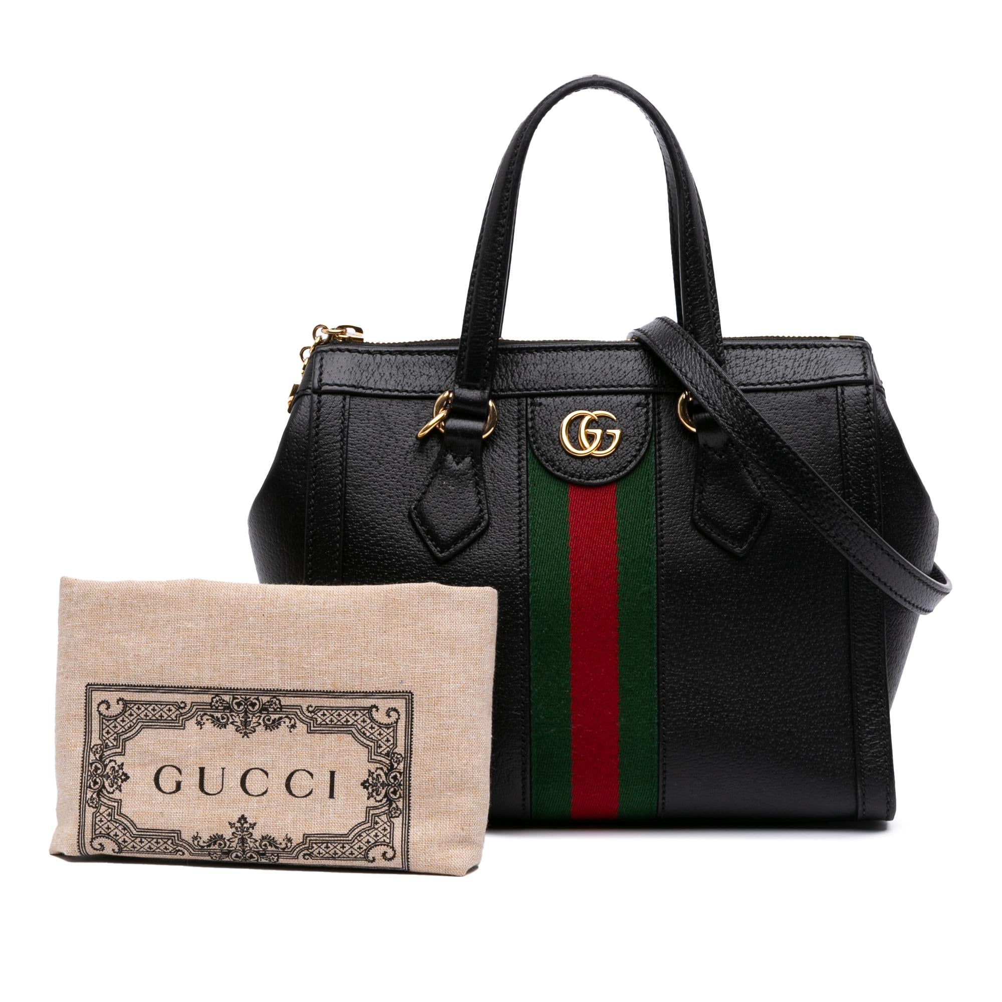 Gucci Small Leather Web Ophidia Satchel