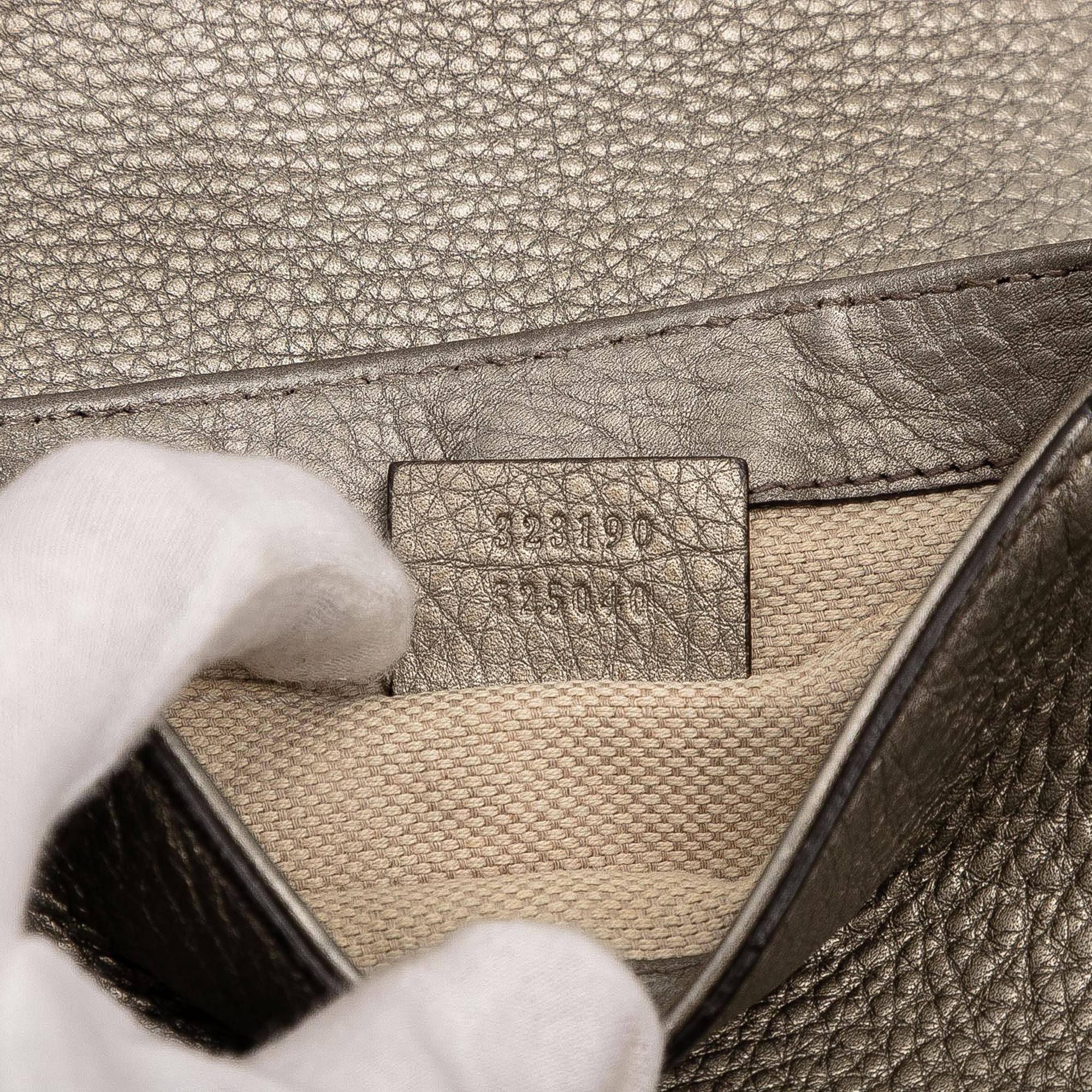 Gucci Small Metallic Leather Soho Chain Flap Crossbody