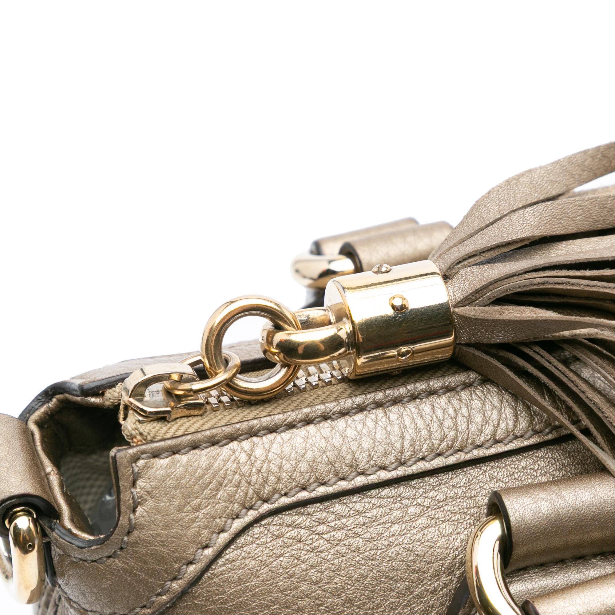 Gucci Small Metallic Leather Soho Working Satchel