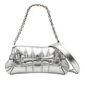 Gucci Small Metallic Quilted Leather Horsebit Chain Satchel
