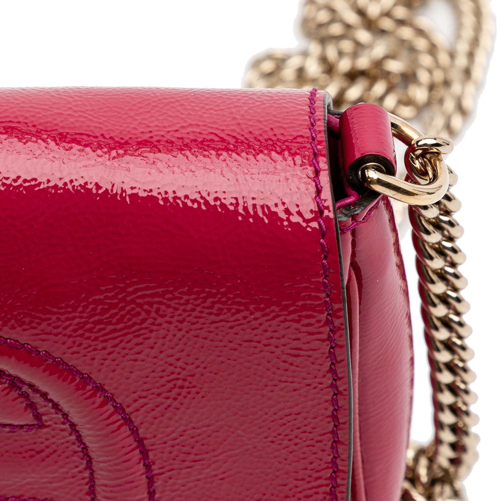 Gucci Small Patent Soho Chain Flap Crossbody
