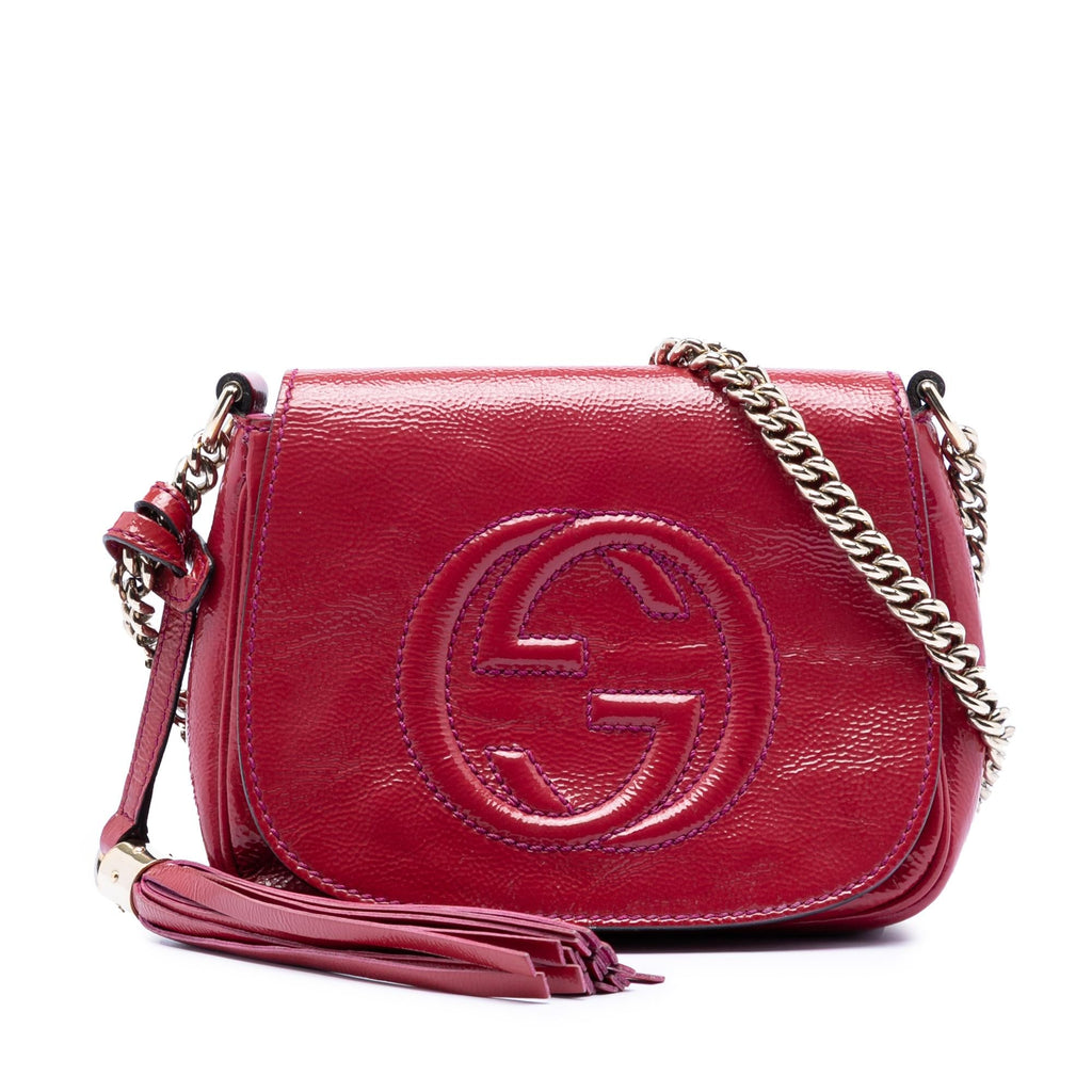 Gucci Small Patent Soho Chain Flap Crossbody