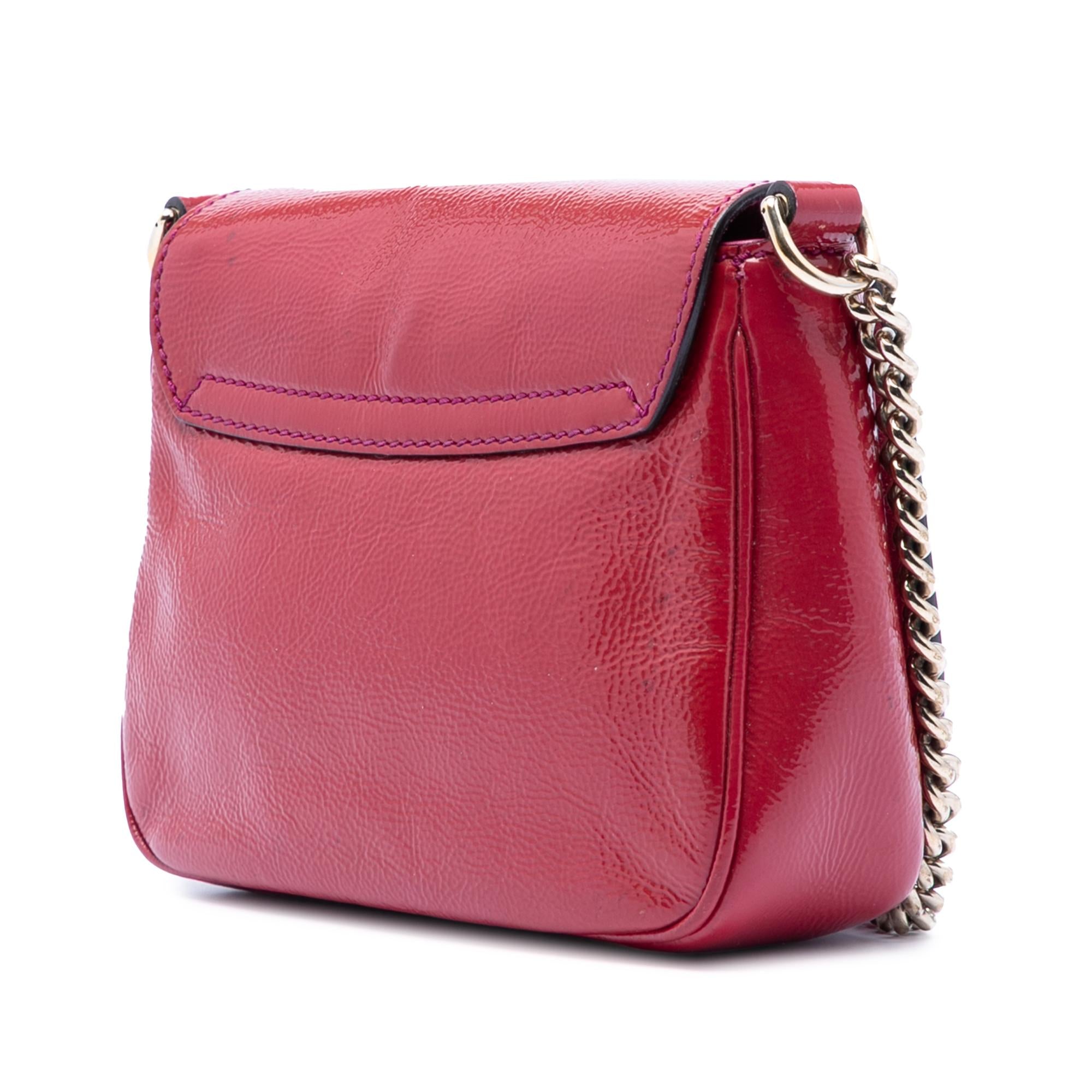 Gucci Small Patent Soho Chain Flap Crossbody