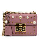 Gucci Small Pearl Studded Padlock Crossbody (SHG-9EXoma)