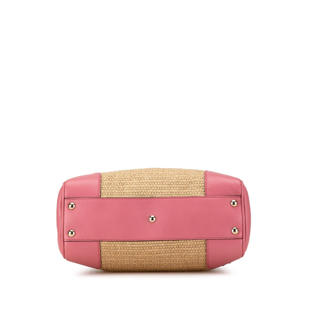 Gucci Small Raffia Bamboo Shopper Tote (SHG-705pfP)