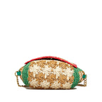 Gucci Small Raffia GG Marmont Crossbody (SHG-sRQ7mp)