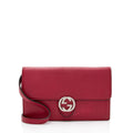 Gucci Smooth Calfskin Interlocking G Wallet on Strap (SHF-poz1cn)
