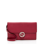 Gucci Smooth Calfskin Interlocking G Wallet on Strap (SHF-poz1cn)