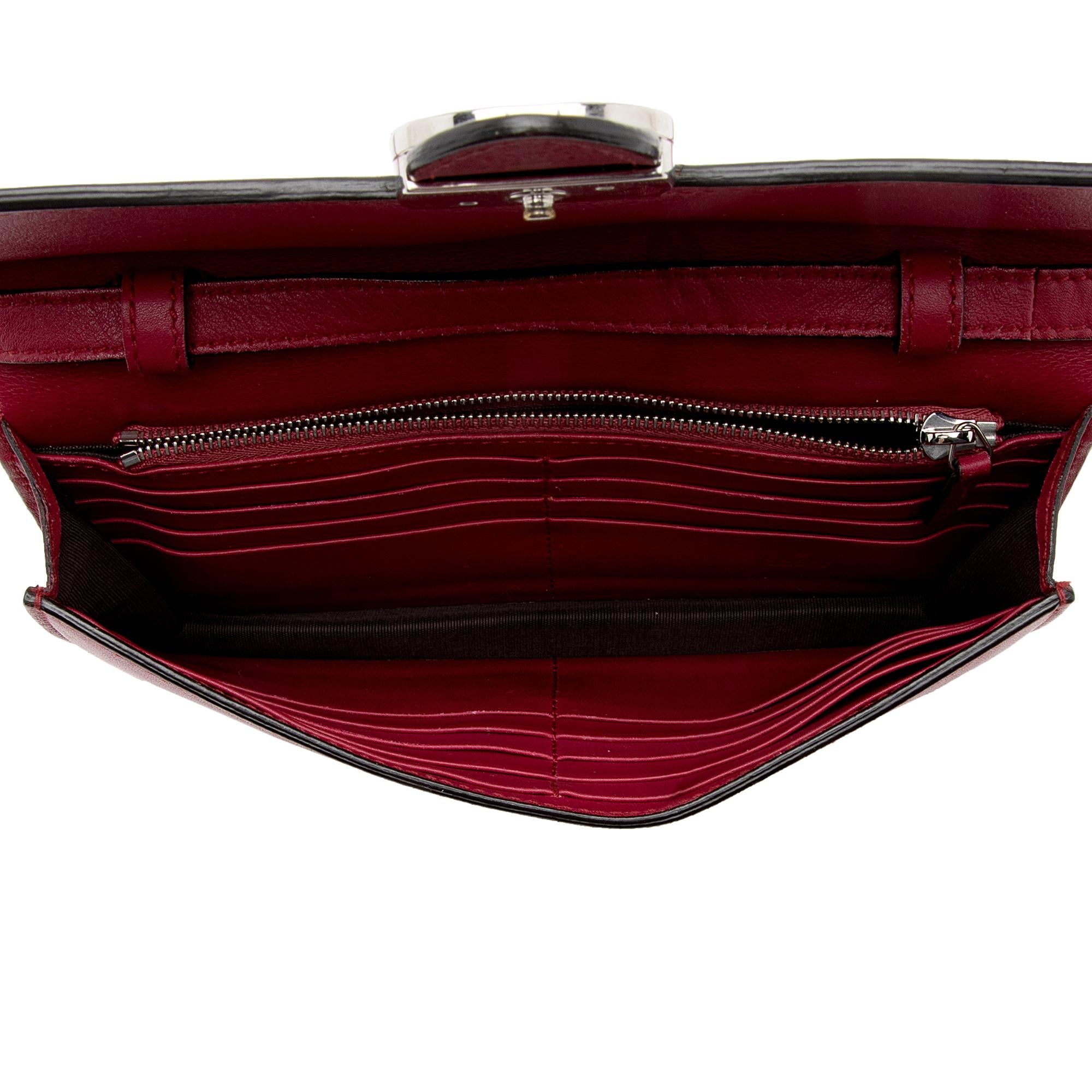 Gucci Smooth Calfskin Interlocking G Wallet on Strap (SHF-poz1cn)