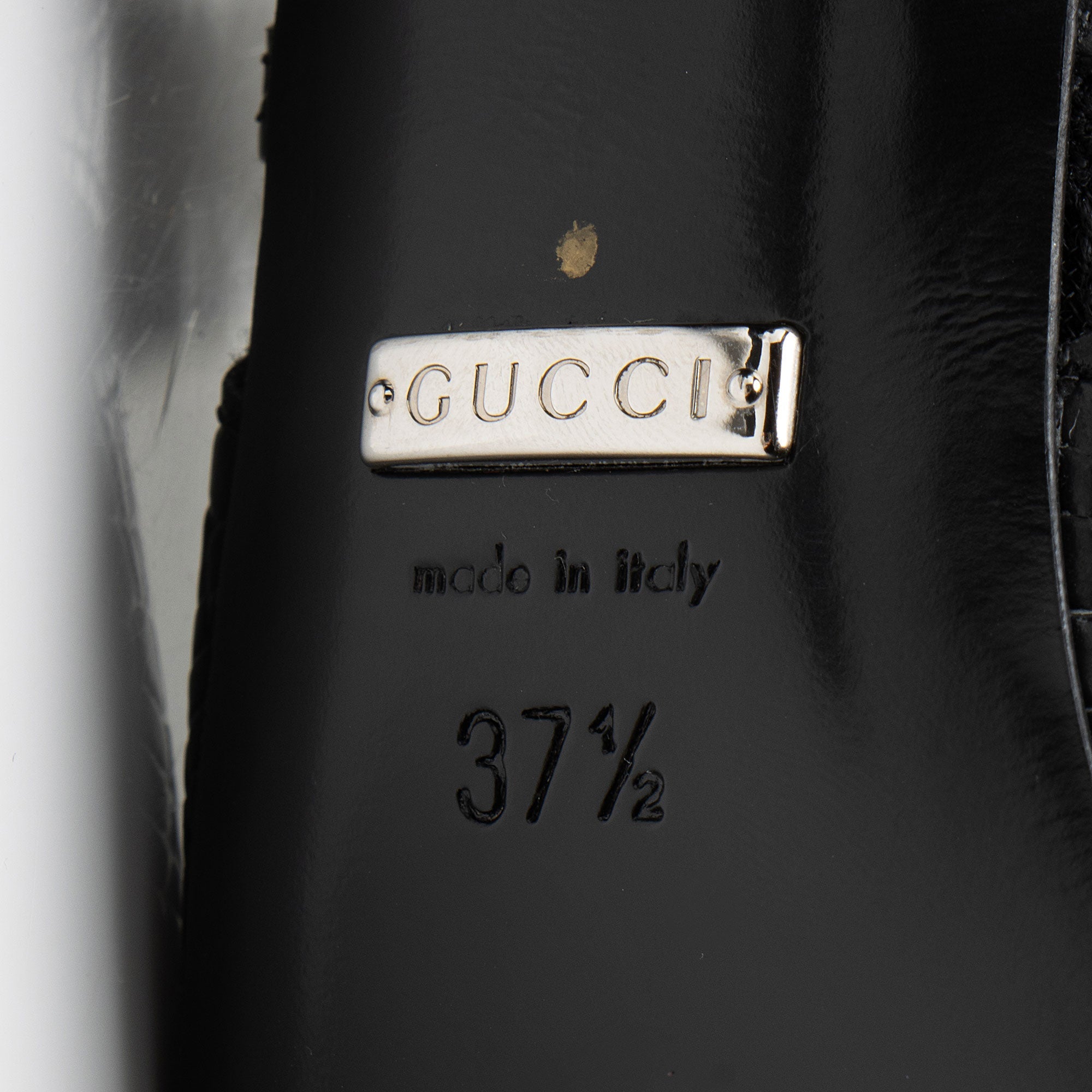 Gucci Snake Embossed Leather Lace Pumps - Size 7.5 / 37.5