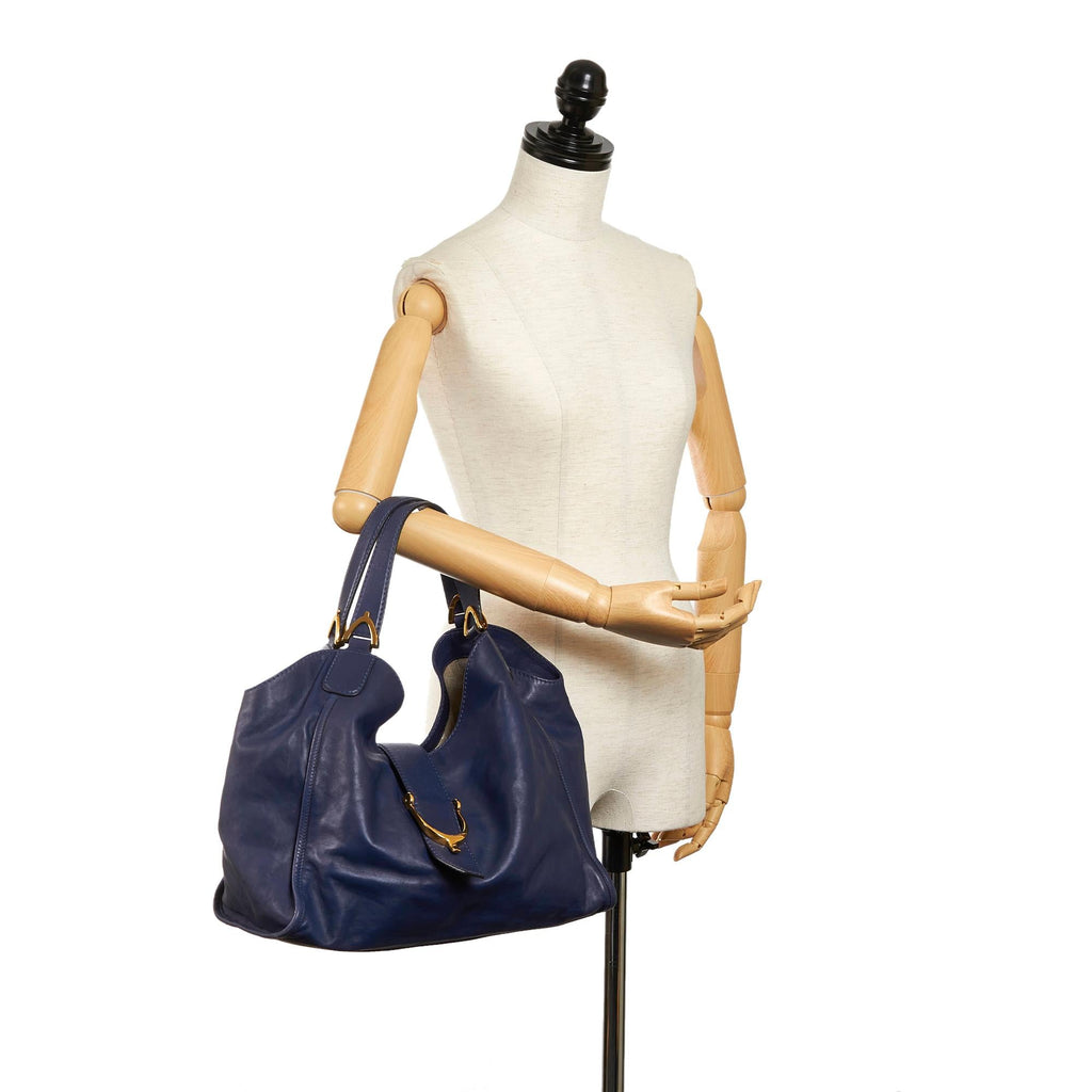 Gucci Soft Stirrup Nubuck Leather Tote Bag (SHG-30728)