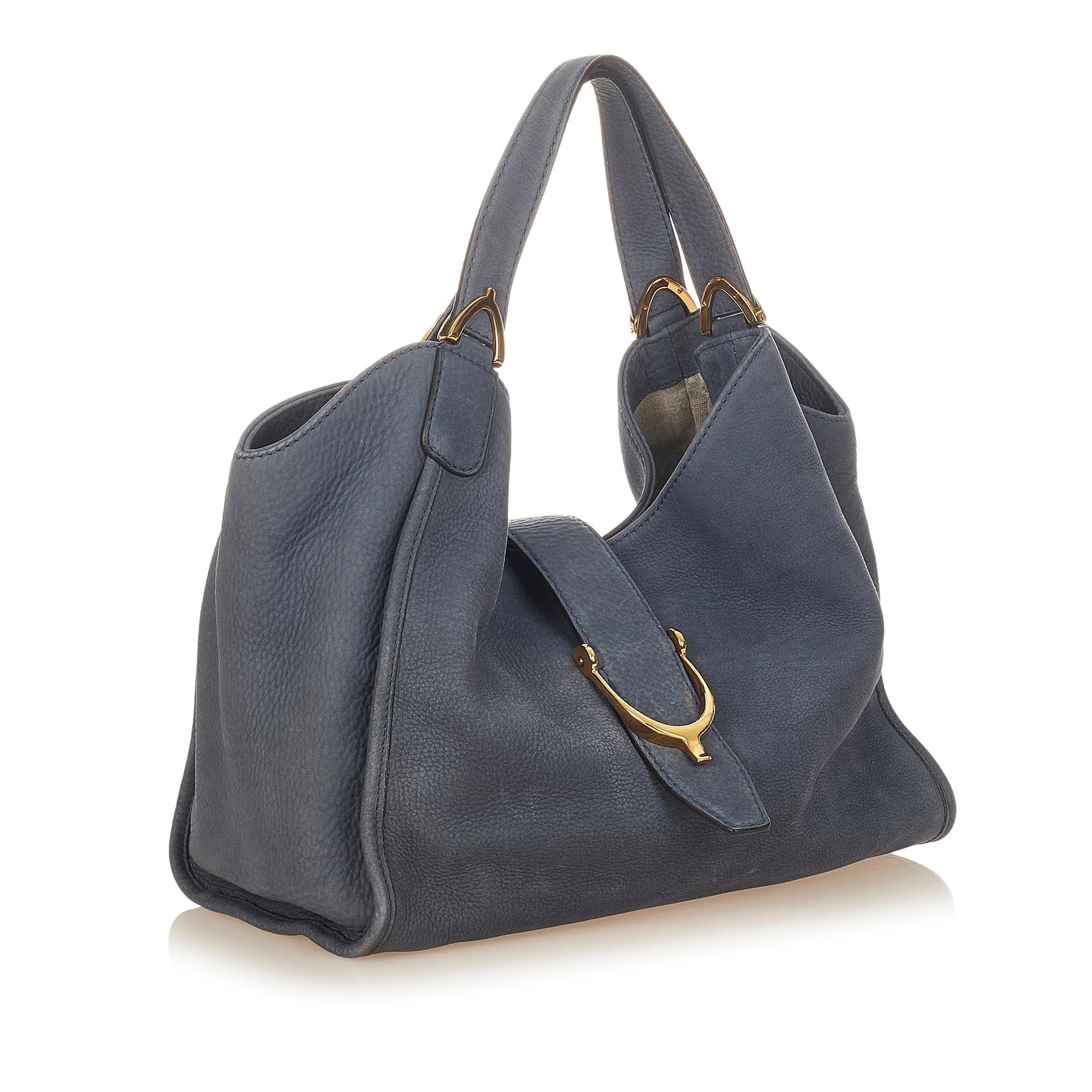 Gucci Soft Stirrup Nubuck Leather Tote Bag (SHG-31917)