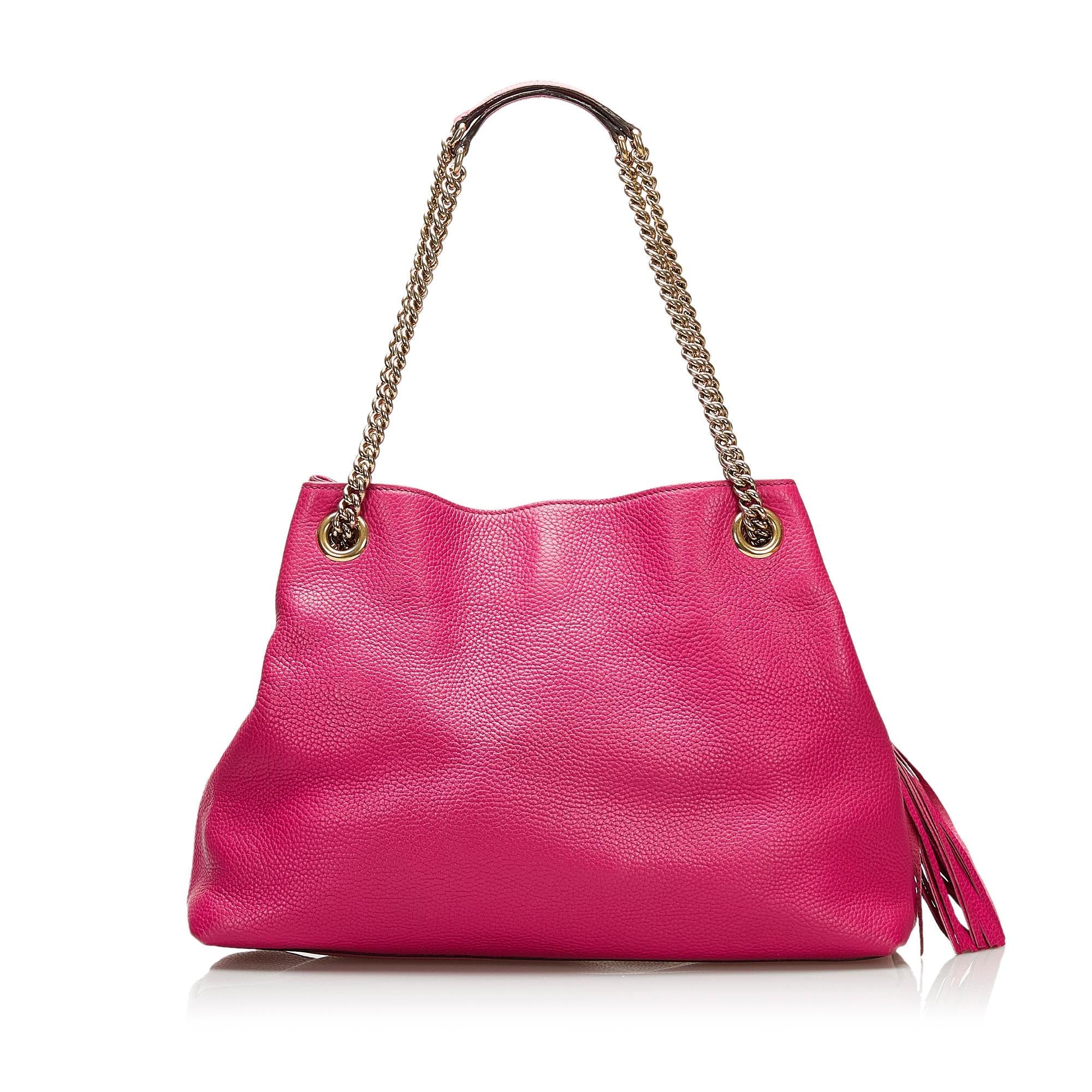 Gucci Soho Chain Leather Tote Bag (SHG-35942)