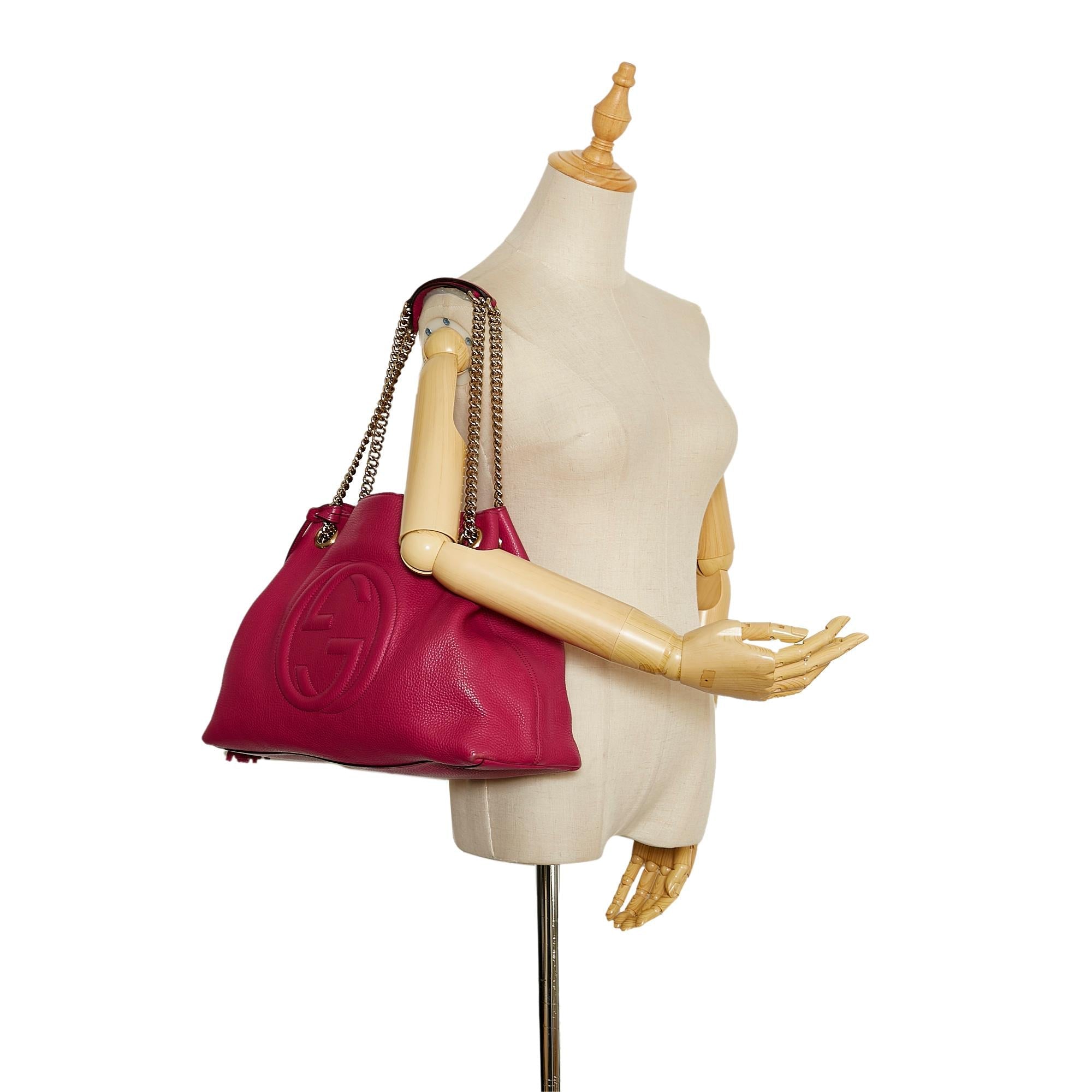 Gucci Soho Chain Leather Tote Bag (SHG-35942)