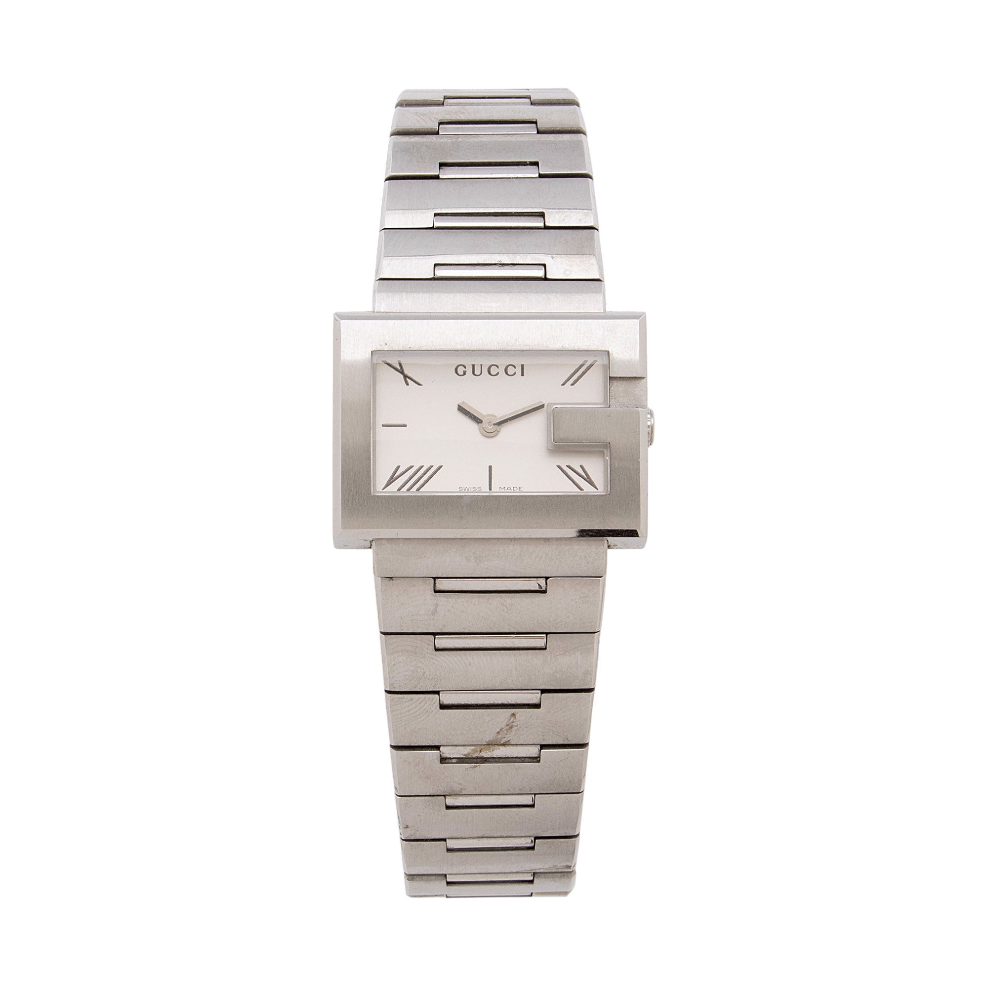 Gucci Stainless Steel Rectangular G Watch (SHF-eHi0YN)