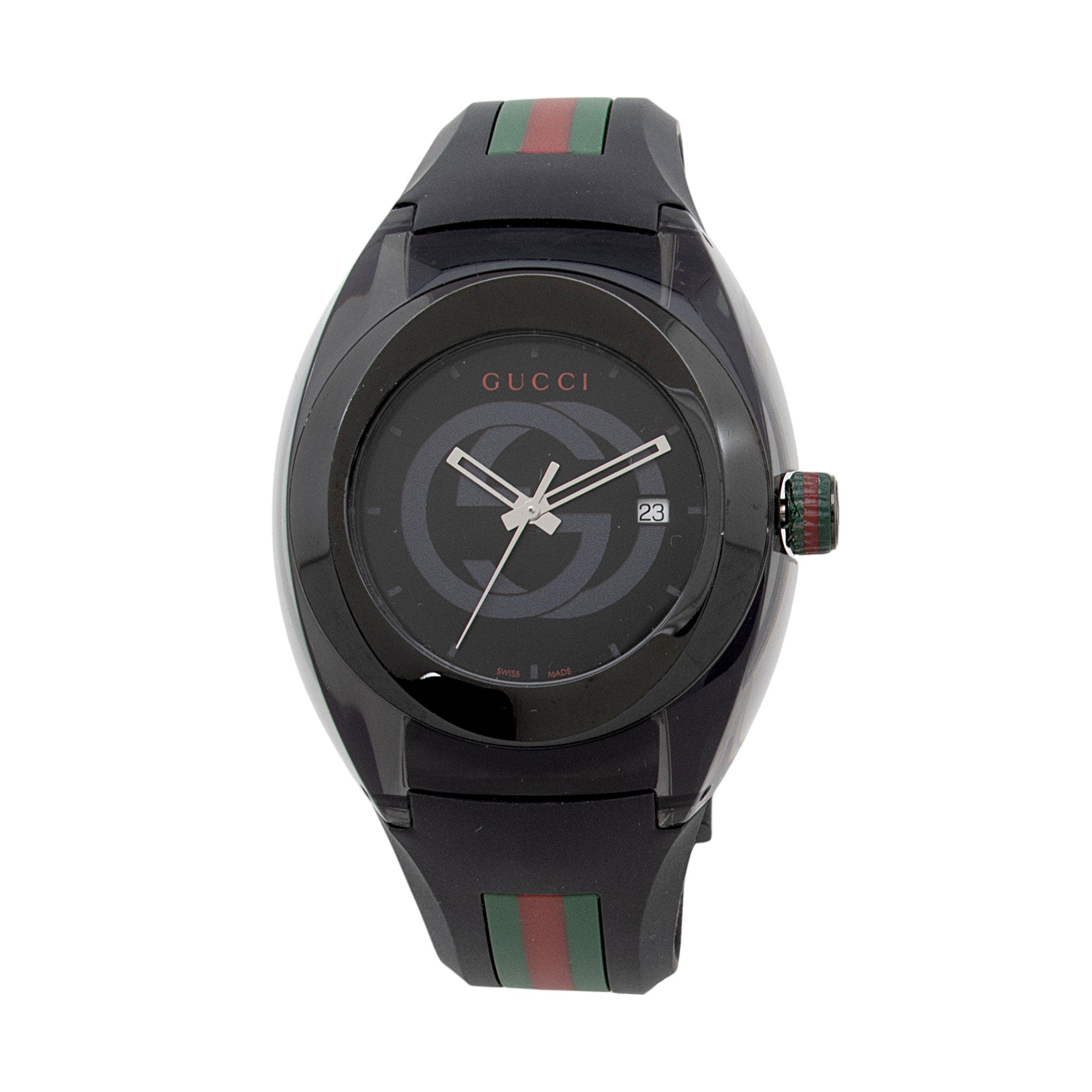 Gucci Stainless Steel Rubber GG Sync Watch (SHF-jivqmb)