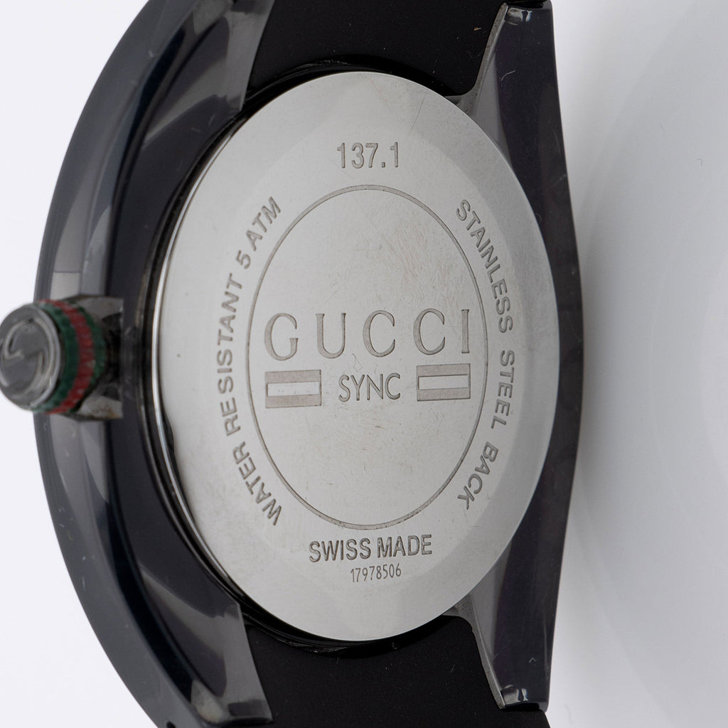 Gucci Stainless Steel Rubber GG Sync Watch (SHF-jivqmb)