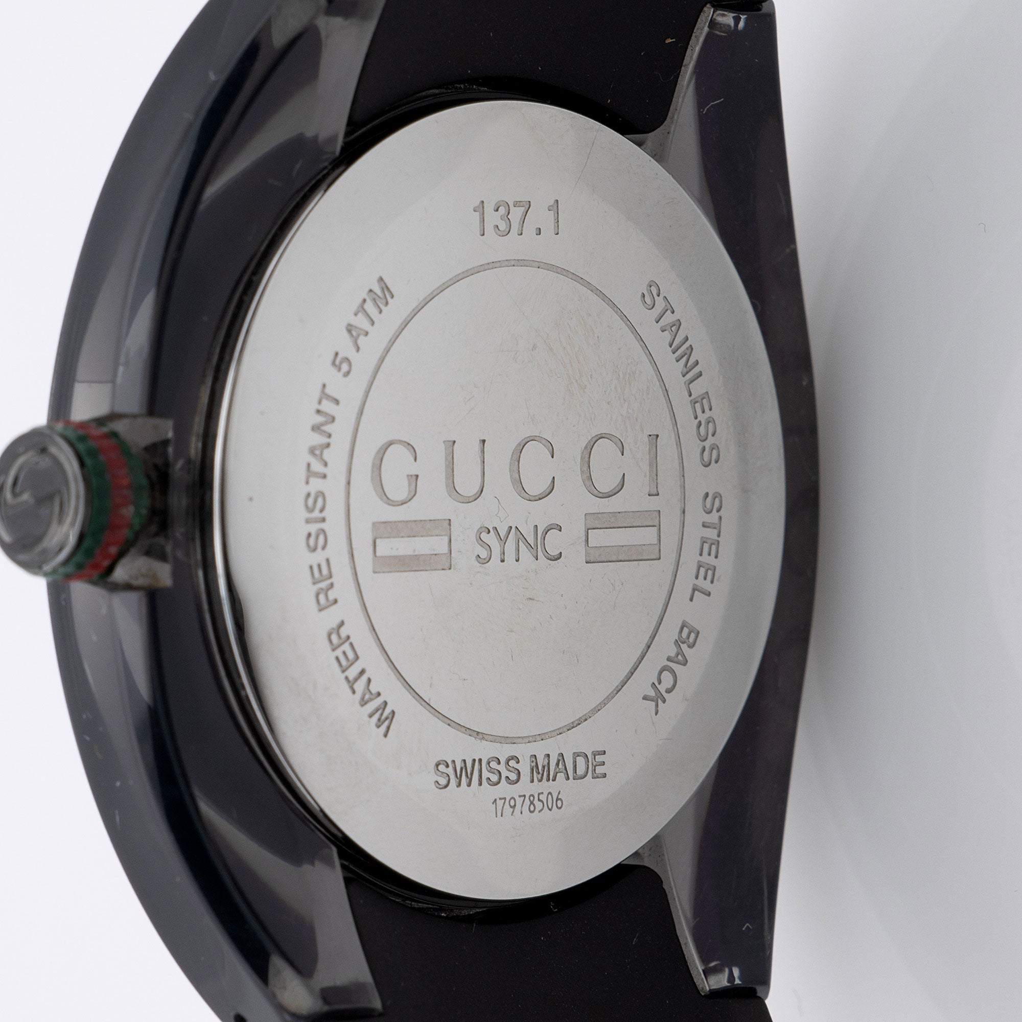 Gucci Stainless Steel Rubber GG Sync Watch (SHF-jivqmb)