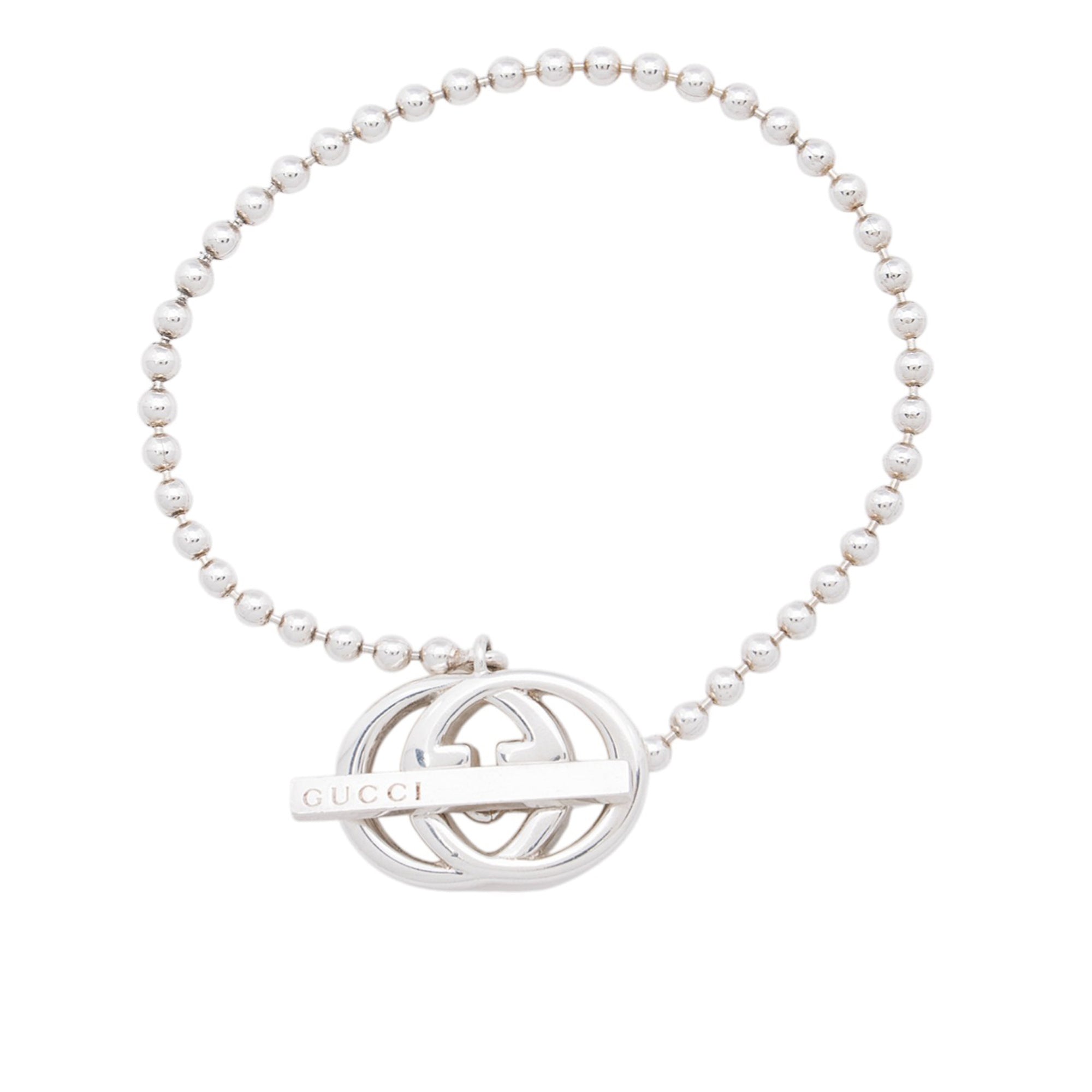 Gucci Sterling SIlver Interlocking G Toggle Bracelet