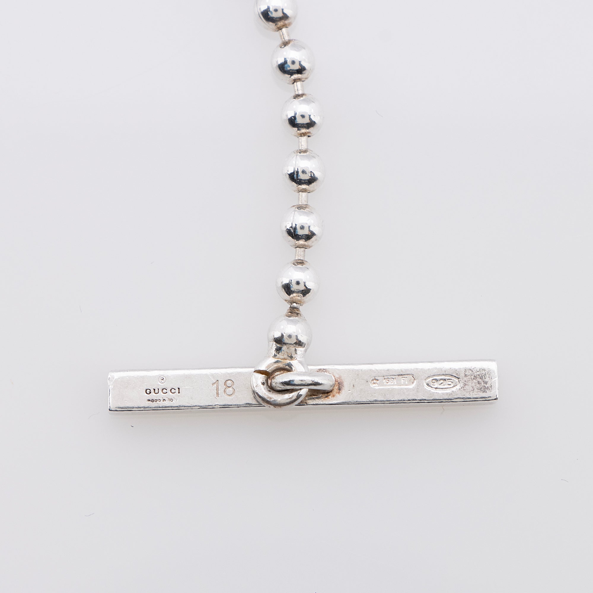 Gucci Sterling SIlver Interlocking G Toggle Bracelet