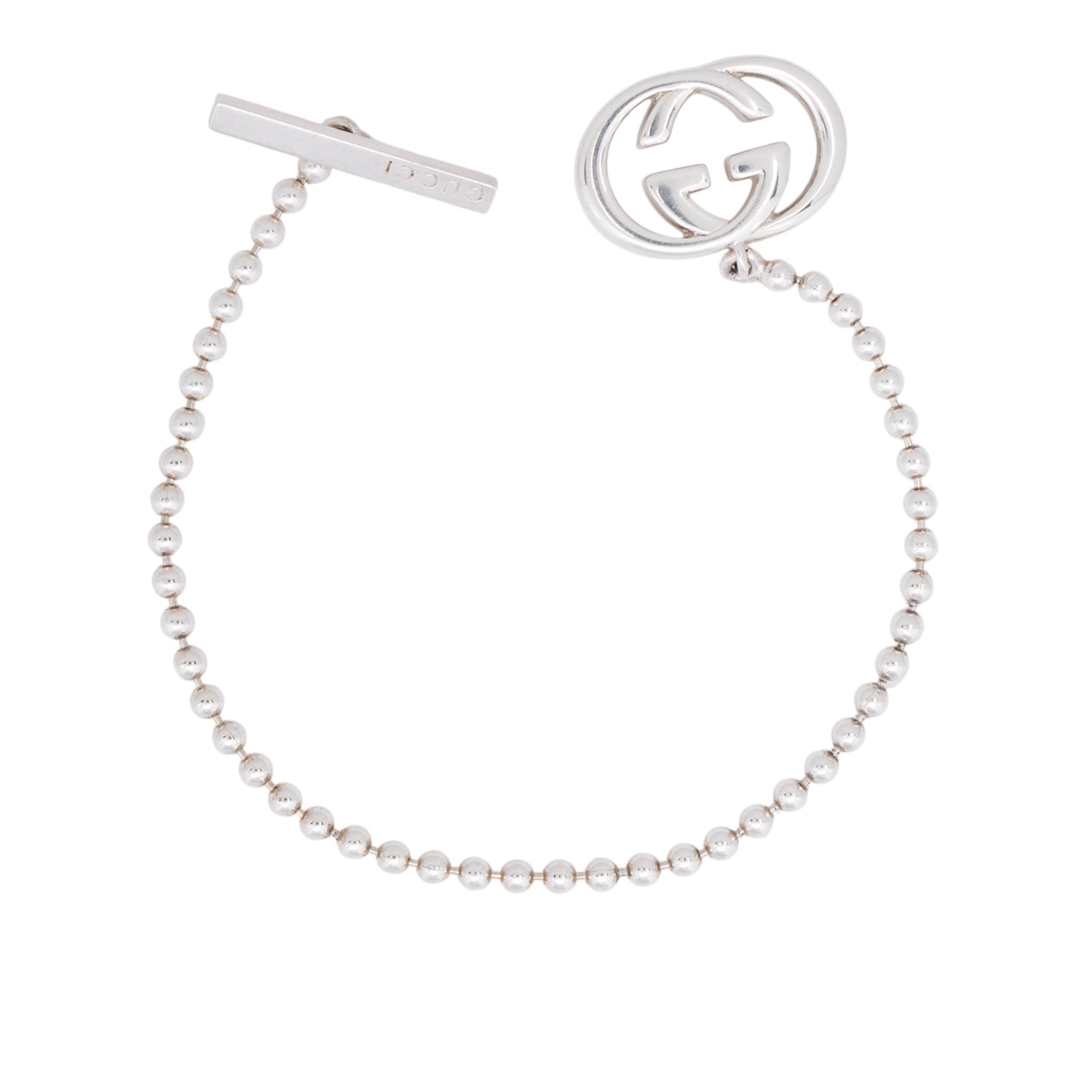 Gucci Sterling SIlver Interlocking G Toggle Bracelet