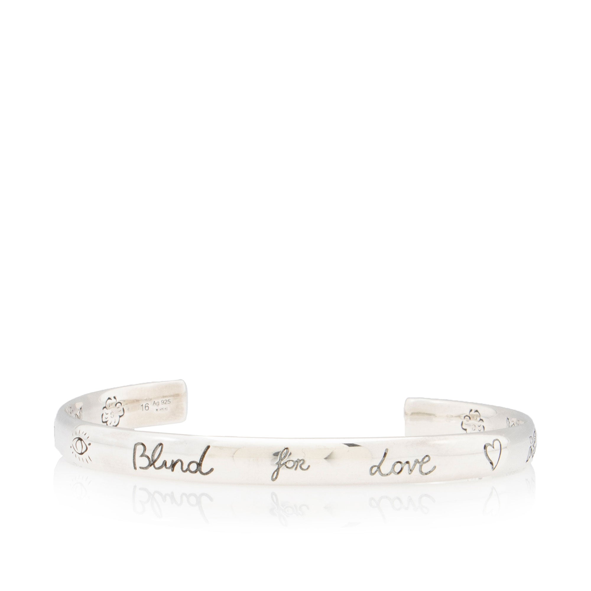Gucci Sterling Silver Blind For Love Cuff