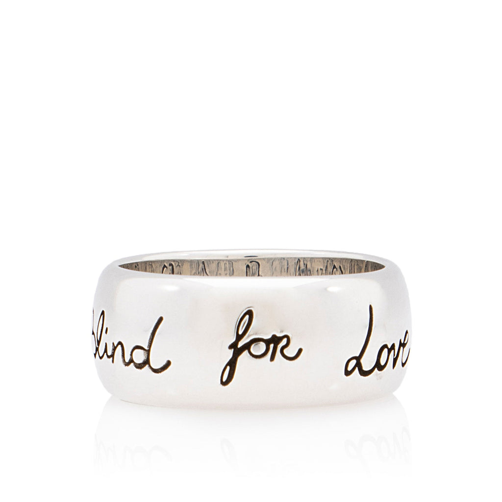 Gucci Sterling Silver Blind For Love Ring - Size 8