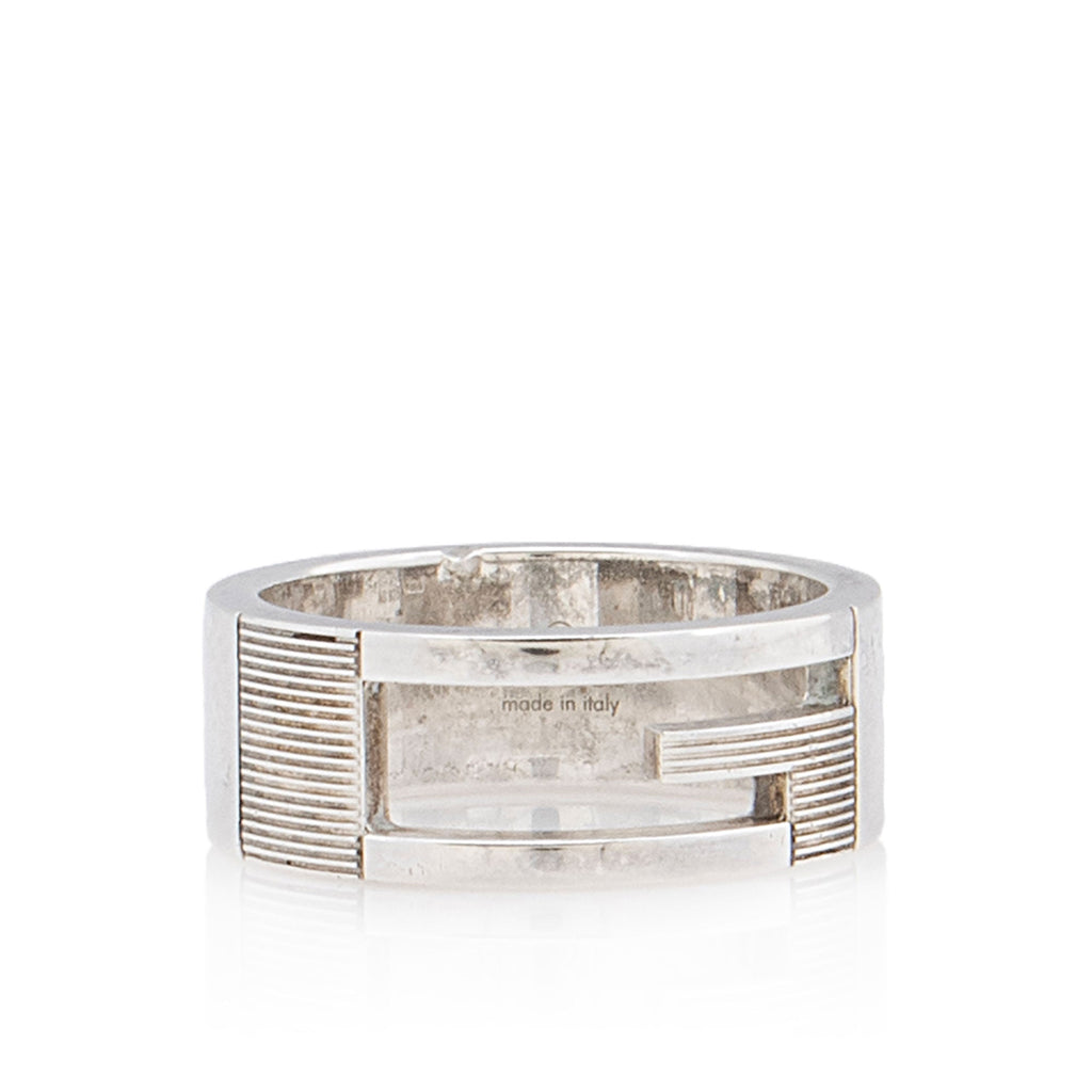 Gucci Sterling Silver Cutout G Thin Ring - Size 7 1/2
