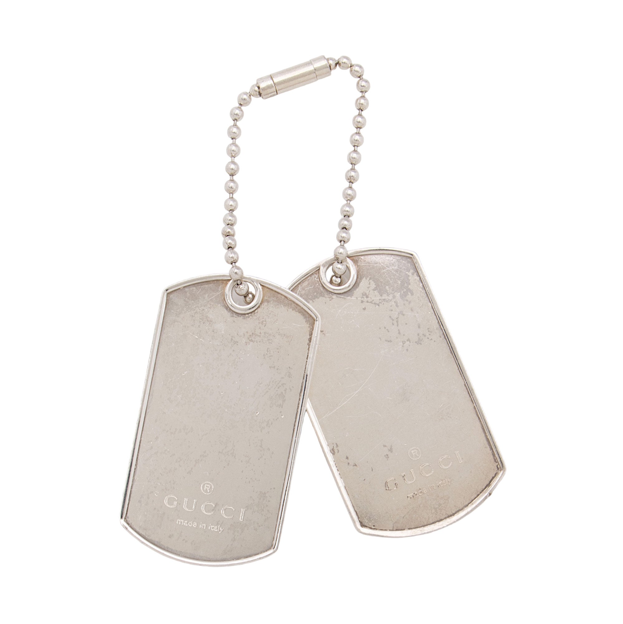 Gucci Sterling Silver Dog Tag Necklace Pendants (SHF-YYhweW)