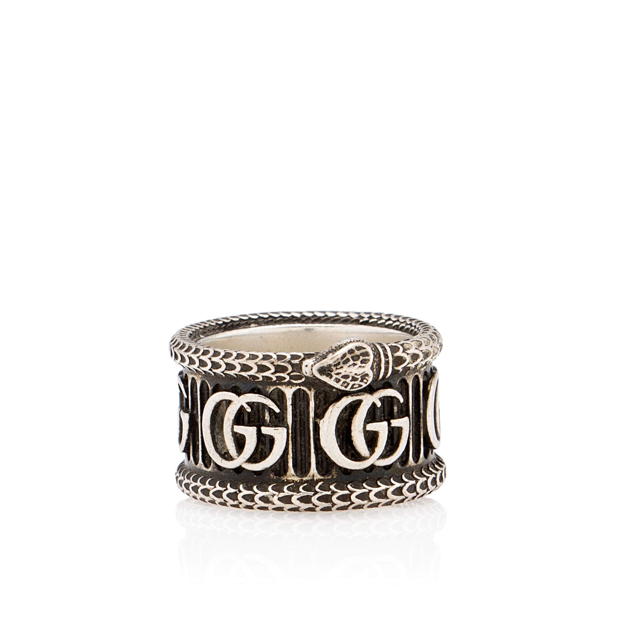 Gucci Sterling Silver GG Ring - Size 8