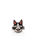 Gucci Sterling Silver Enamel Bosco & Orso GG Ring - Size 6 1/2 (SHF-23011)