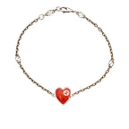 Gucci Sterling Silver Enamel Heart Bracelet