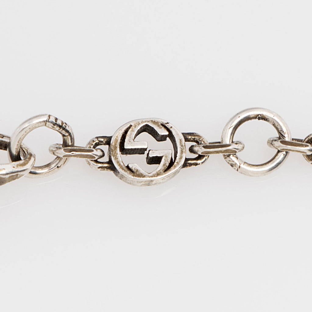 Gucci Sterling Silver Enamel Heart Bracelet