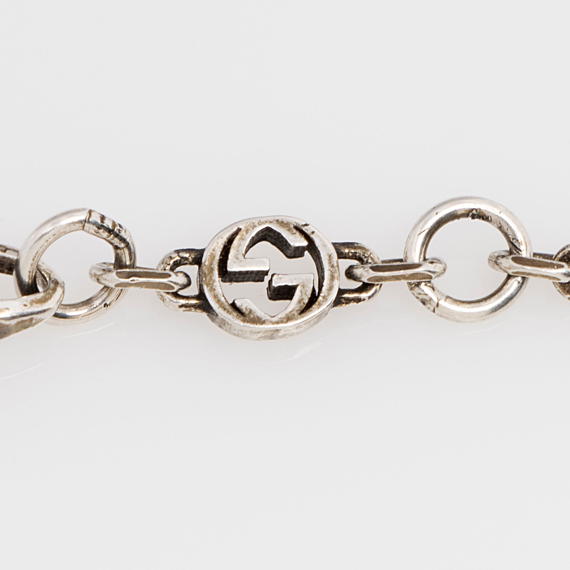 Gucci Sterling Silver Enamel Heart Bracelet