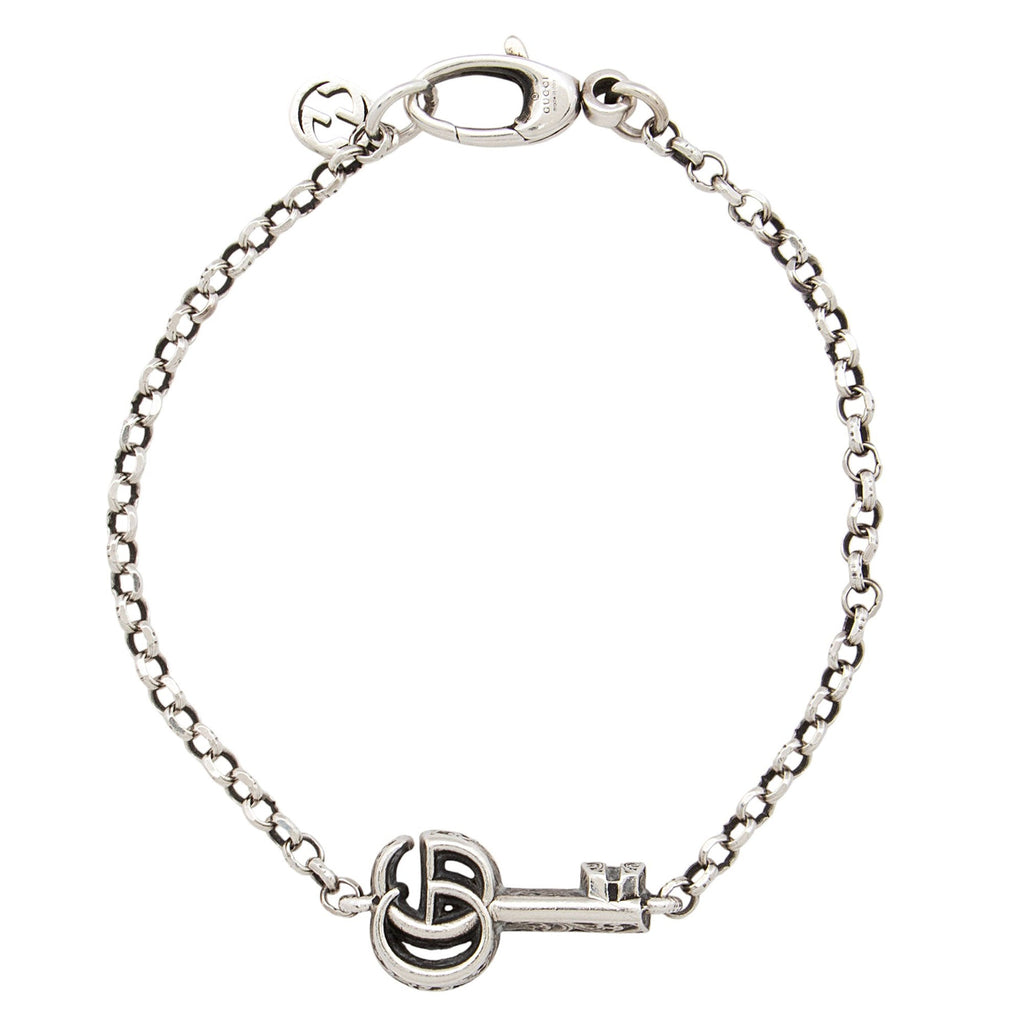 Gucci Sterling Silver GG Marmont Key Charm Bracelet