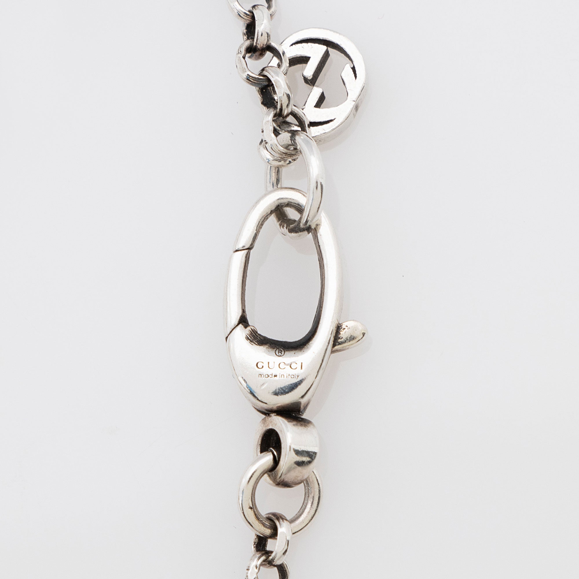 Gucci Sterling Silver GG Marmont Key Charm Bracelet
