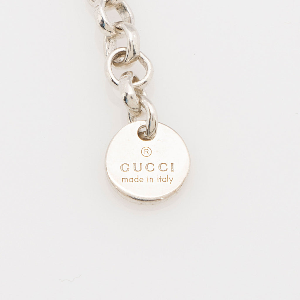 Gucci Sterling Silver Interlocking G Ball Chain Necklace