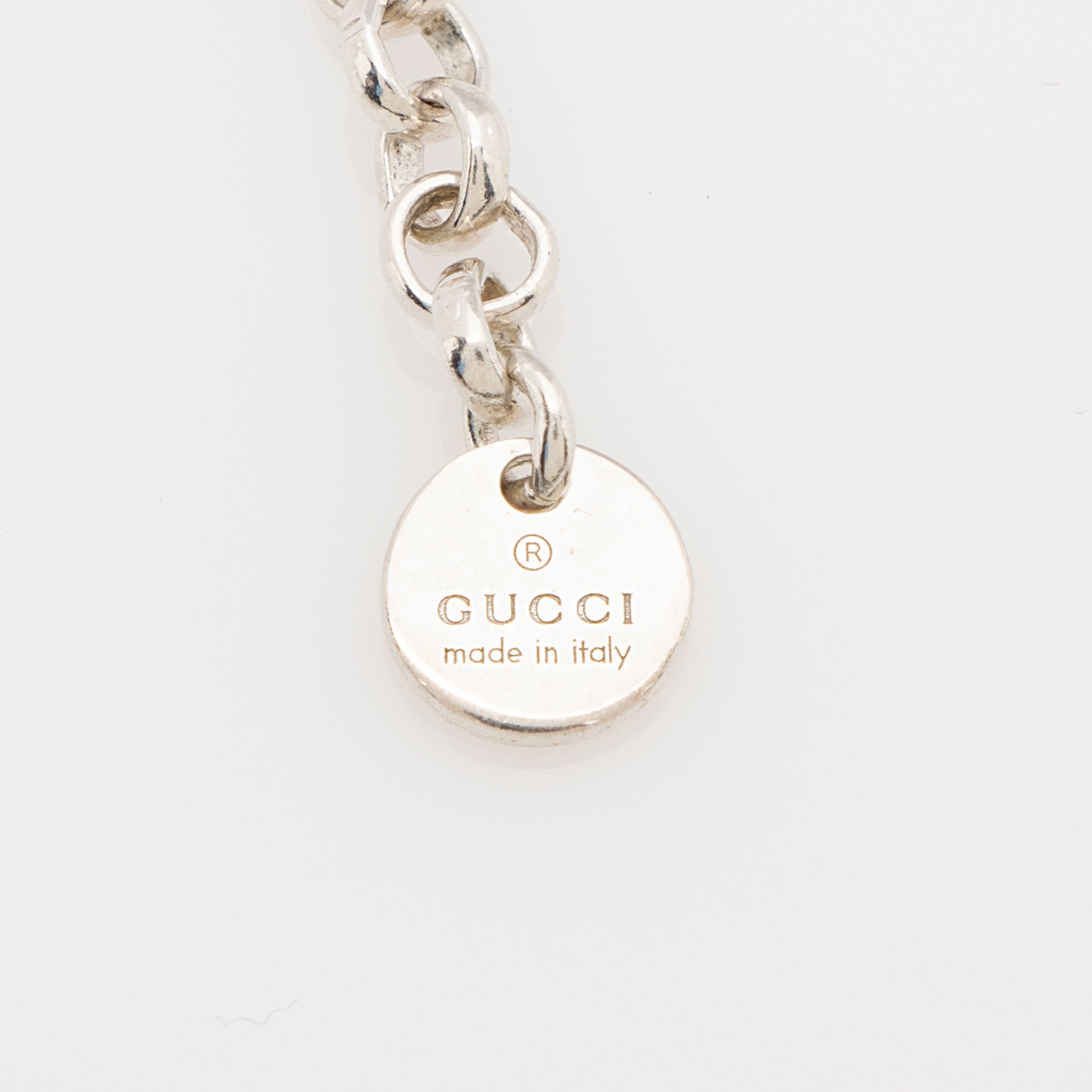 Gucci Sterling Silver Interlocking G Ball Chain Necklace