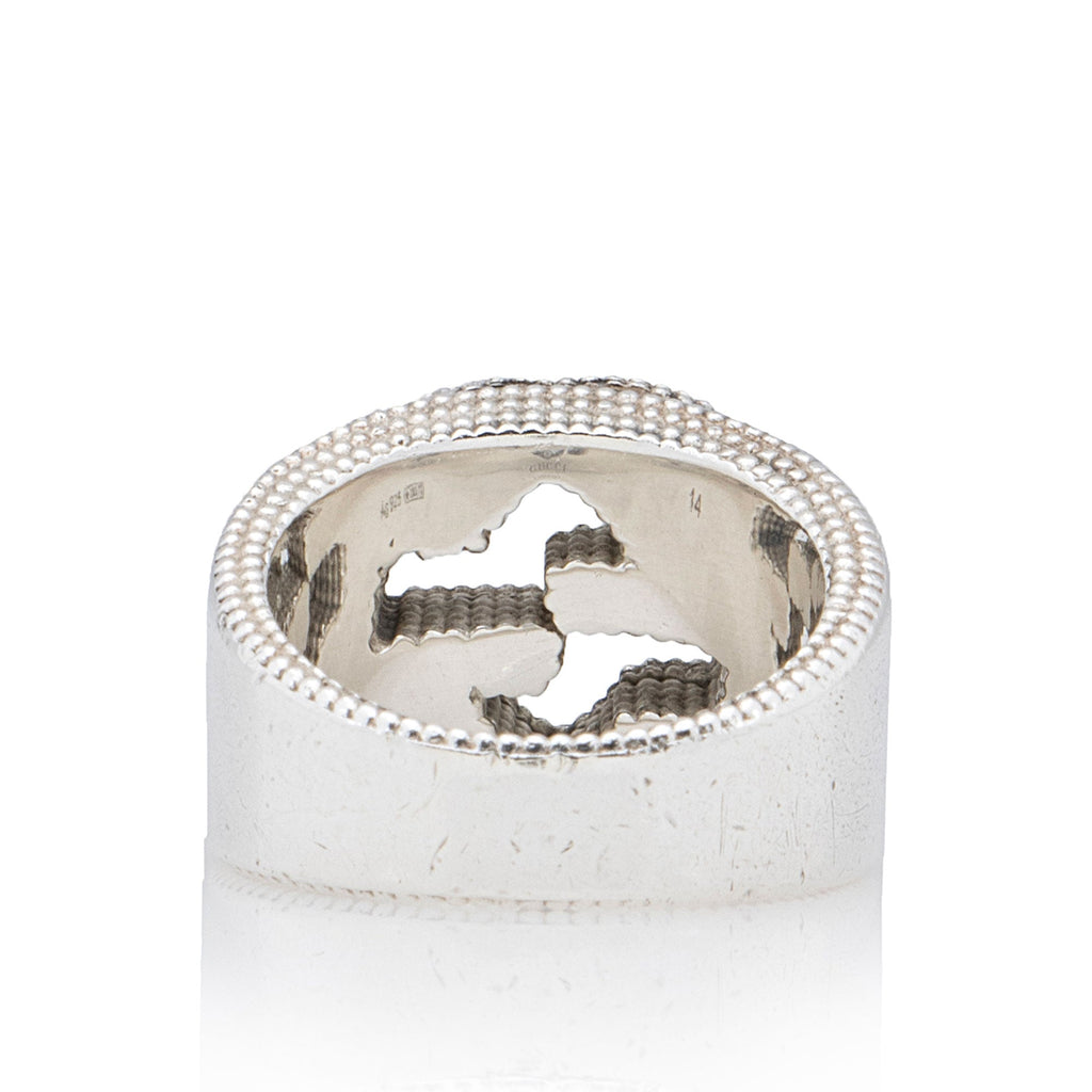 Gucci Sterling Silver Interlocking G Ring - Size 7 (SHF-Xco9yk)